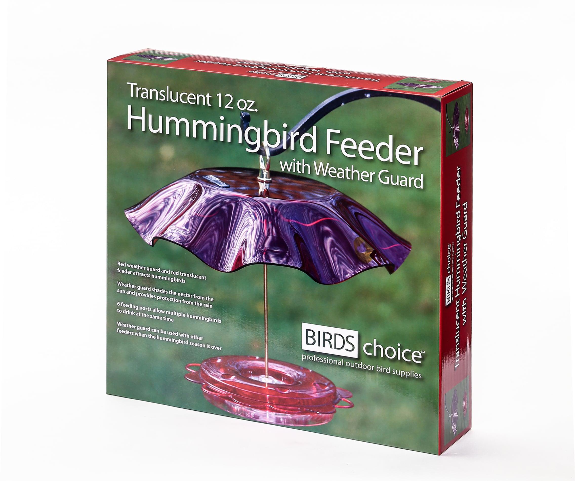 Birds Choice NP1007 Hummerfest Bird Feeder w/ Weatherguard, Hummingbird Nectar Feeder with Ant Moat, 12oz Capacity, Red