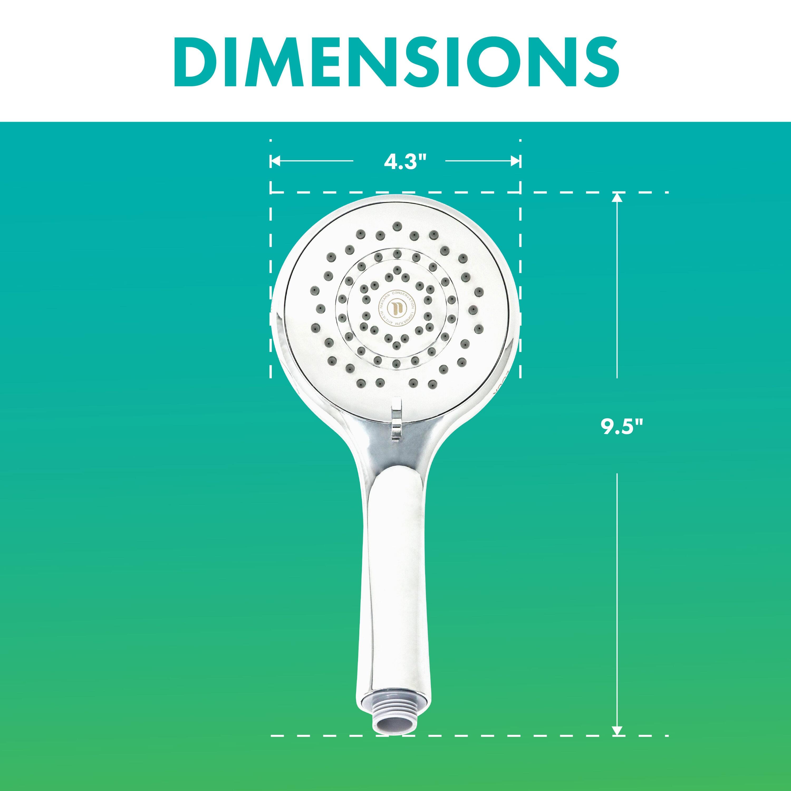 Niagara Conservation Niagara Conservation N9415CH-HH Healthguard 5-Spray with 1.5 GPM 4.3-in. Wall Mount Handheld Shower Head in Chrome with Removable Faceplate, 1-Pack | Bathroom Shower Head with Pressure Compensation N9415CH-HH