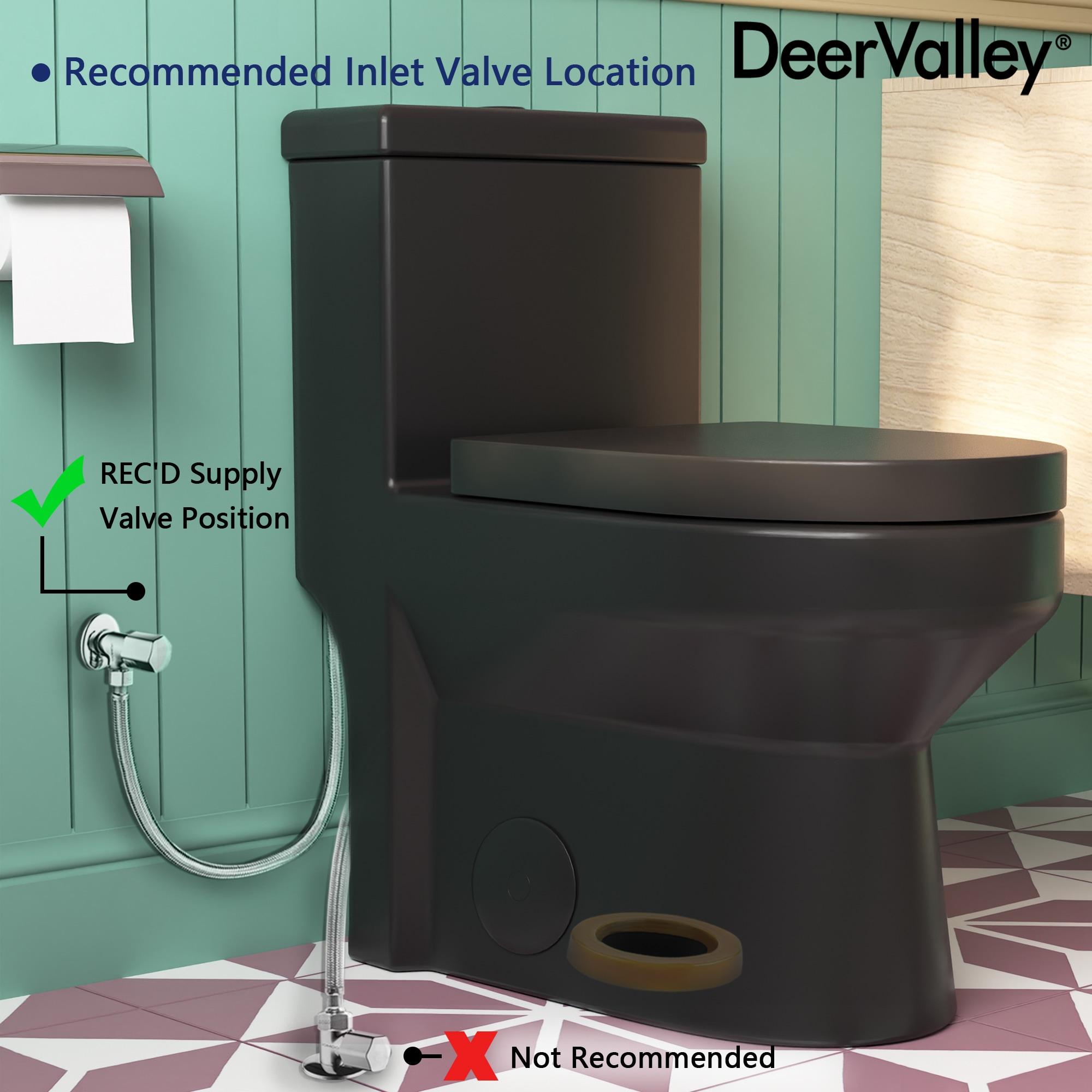 DeerValley Liberty Compact Toilets One-Piece Toilet With High-Efficiency Flush Round Toilet for Space-Saving Floor Mounted (Seat Included)