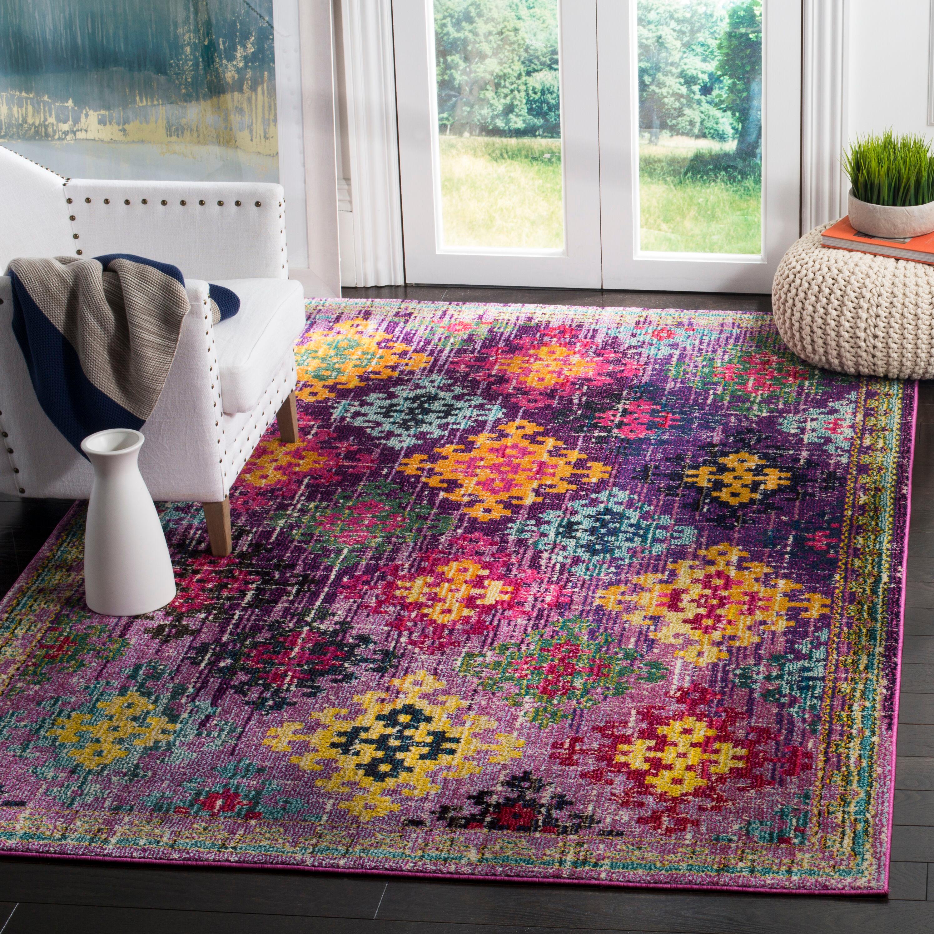 Monaco MNC244 Power Loomed Indoor Accent Rug - Purple/Multi - 3'x5' - Safavieh.