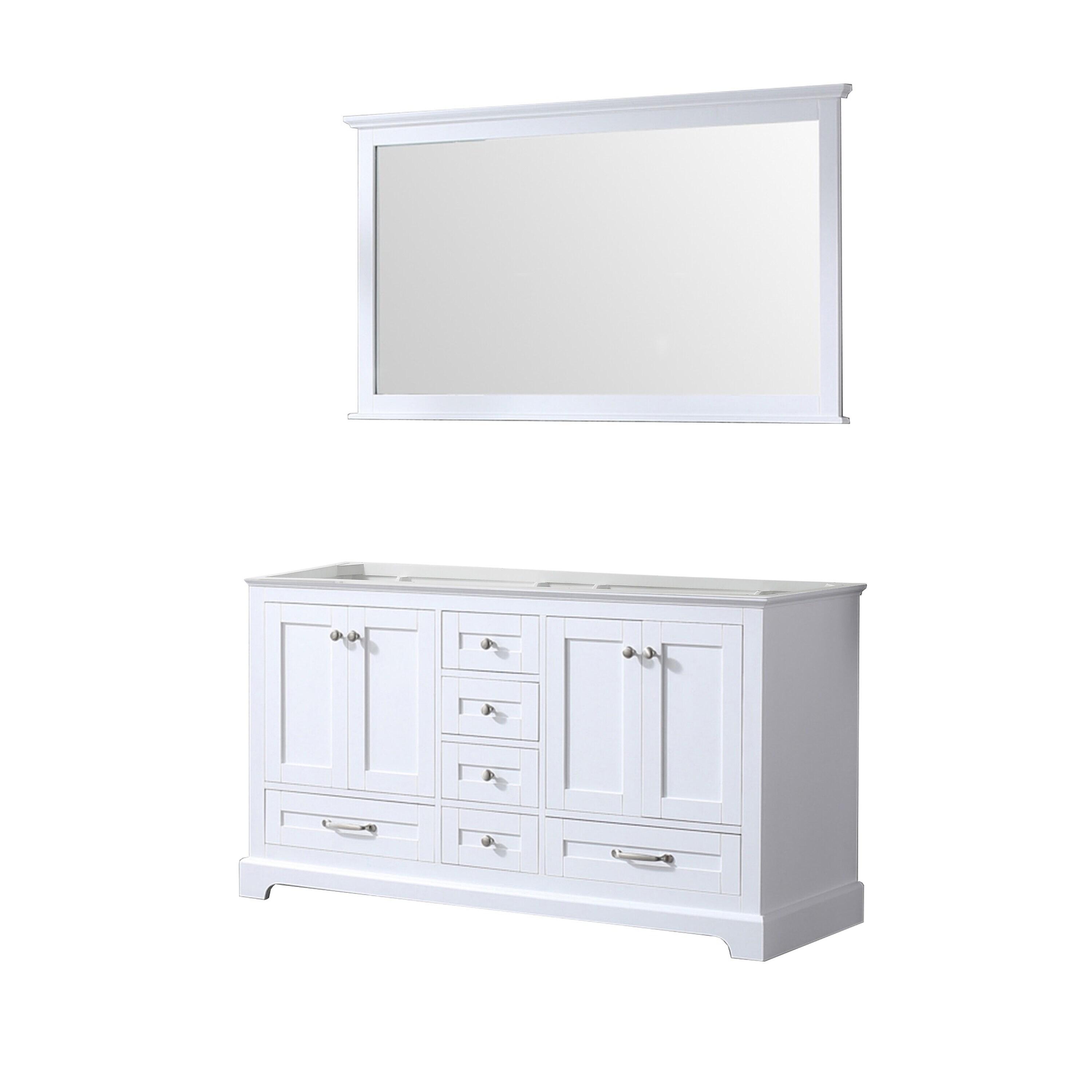 Lexora Home Dukes 60" Double Vanity with Mirror in White
