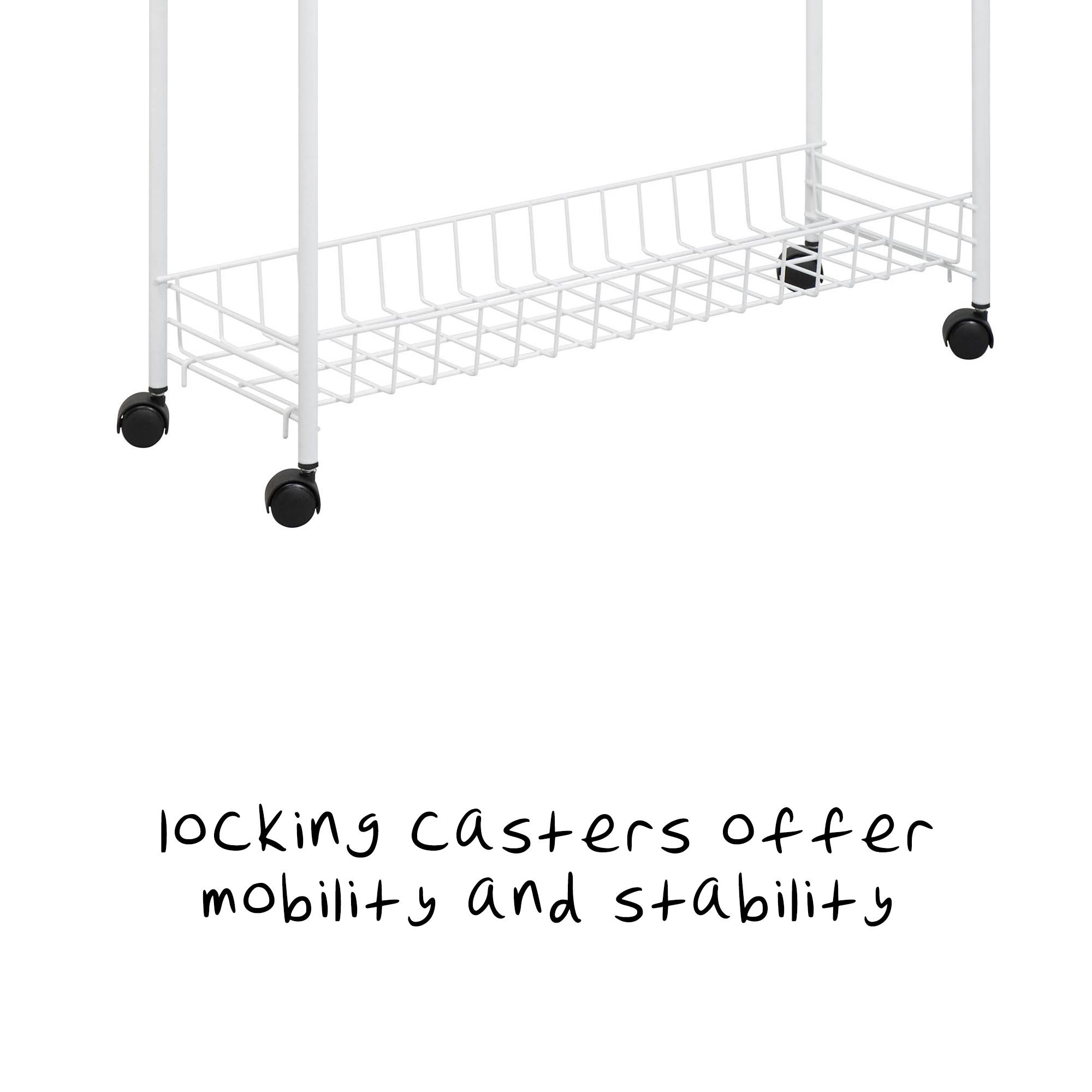 Honey-Can-Do 3-Tier Rolling Steel Storage Cart, White