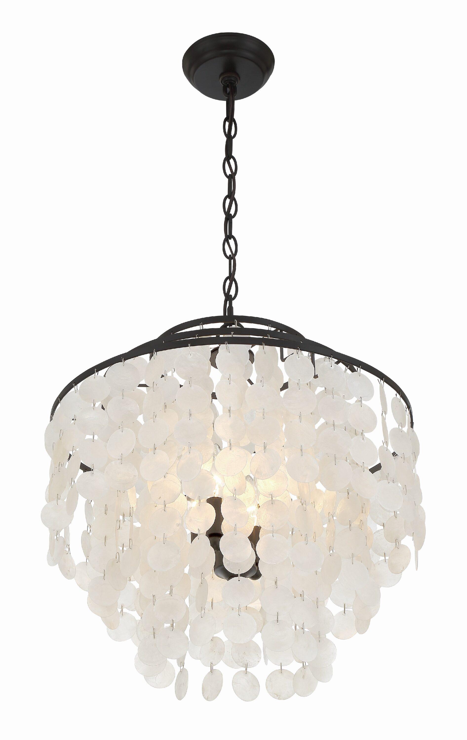 Mini Brielle Dark Bronze 4-Light Crystal Candle Chandelier