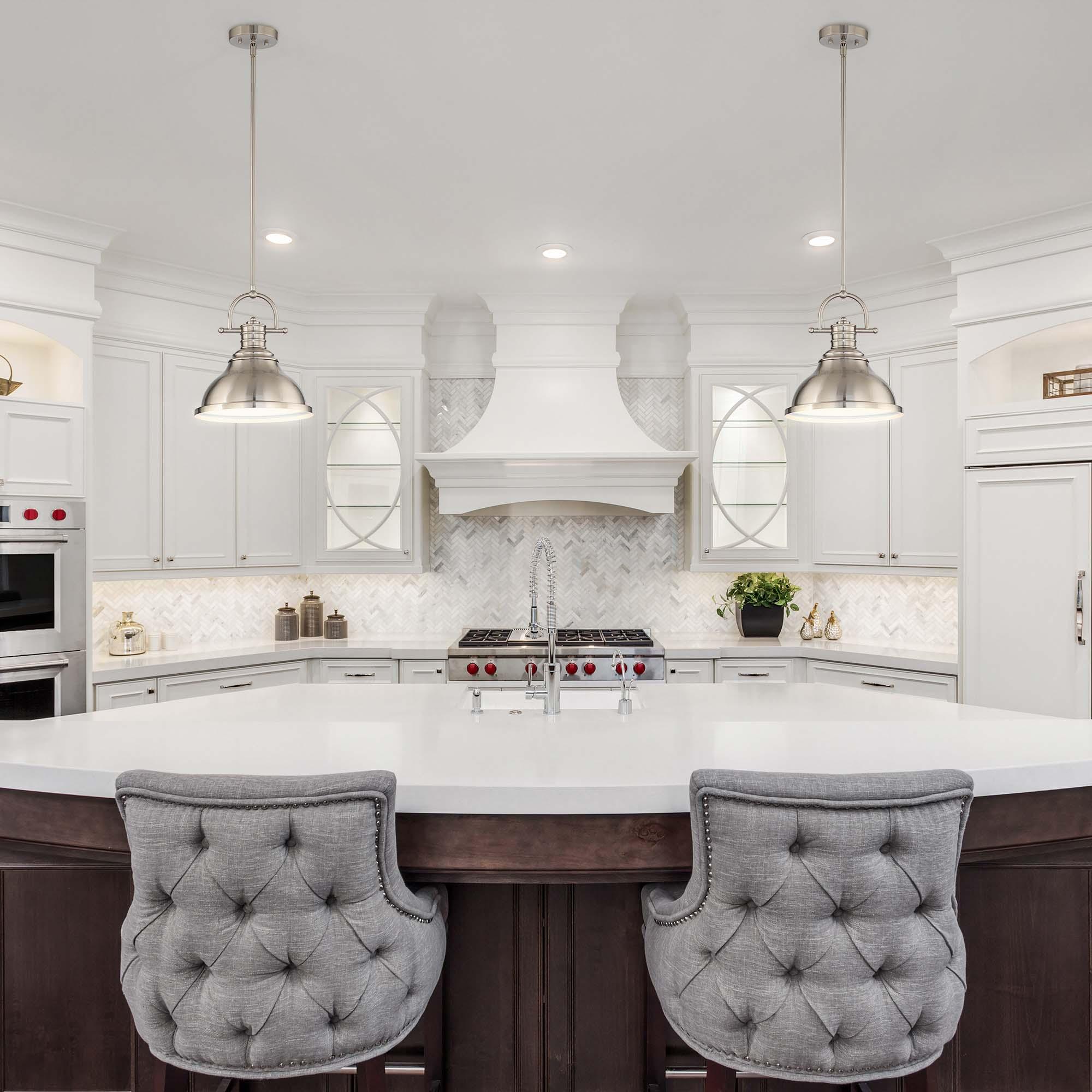 Volume Lighting  1-Light Indoor Brushed Nickel Downrod Pendant - Brushed Nickel