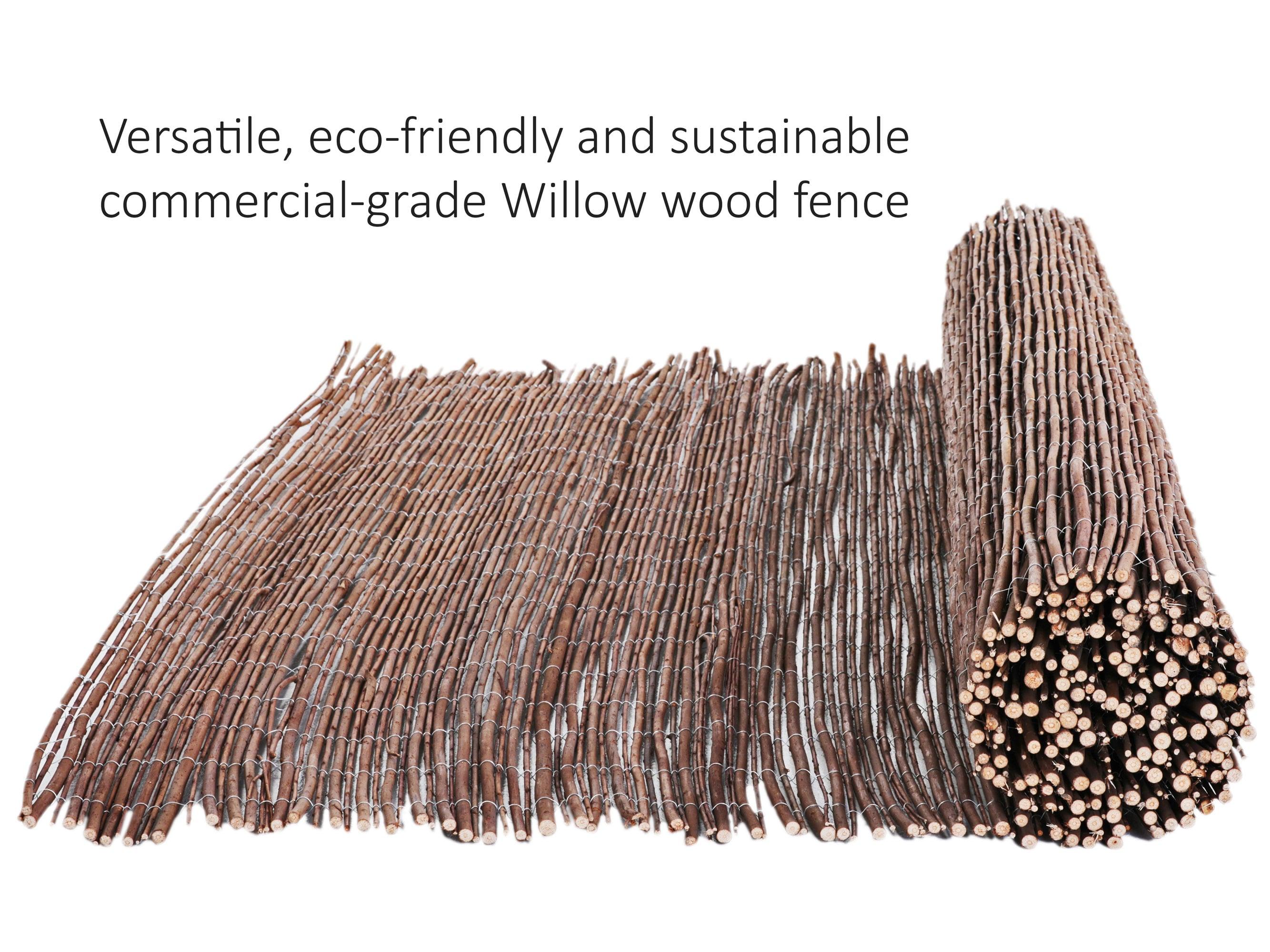 Backyard X-Scapes Natural Willow Rolled Panel Fence Decorative Fencing Natural 6' H x 16' L