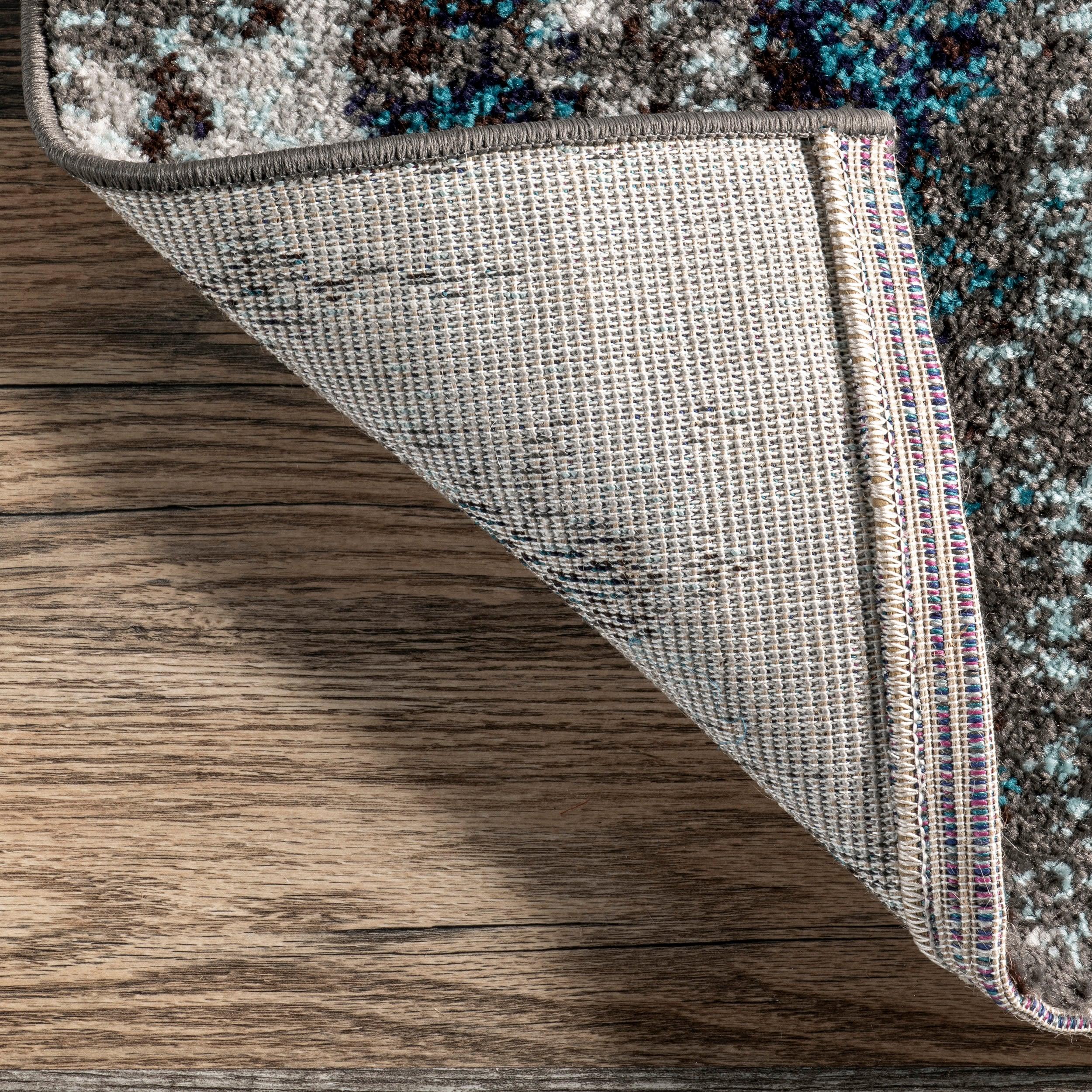 Nuloom Haydee Abstract 7x9 Indoor Area Rug for Living Room Bedroom Dining Room Kitchen, Teal/Ivory