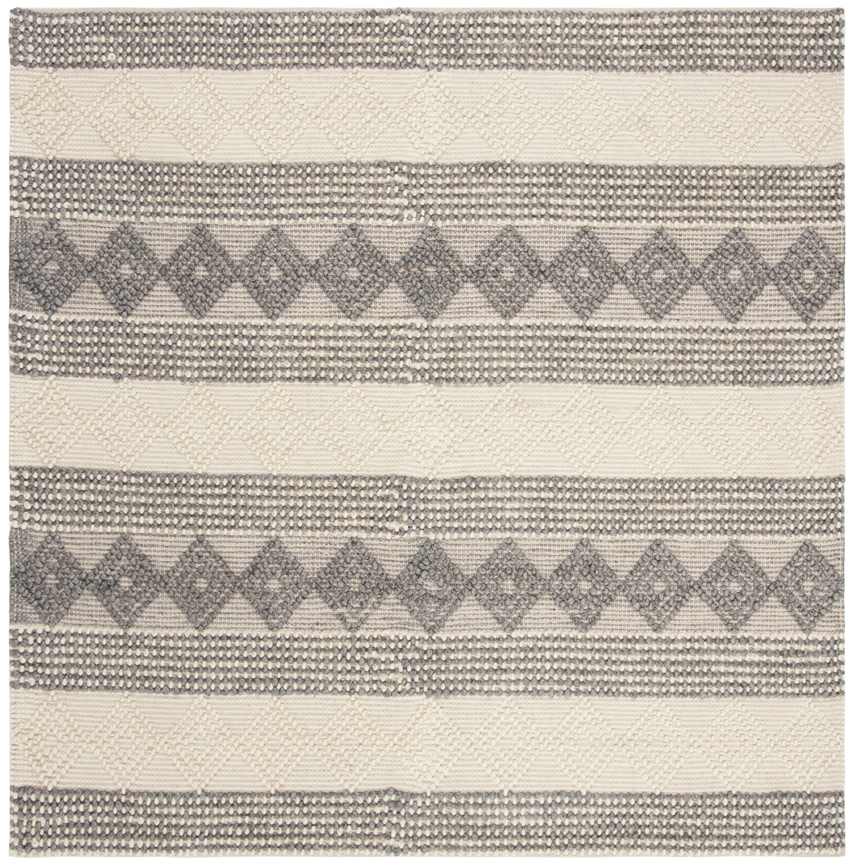 Natura NAT105 Hand Woven Indoor Area Rug - Grey/Ivory - 4'x4' - Safavieh