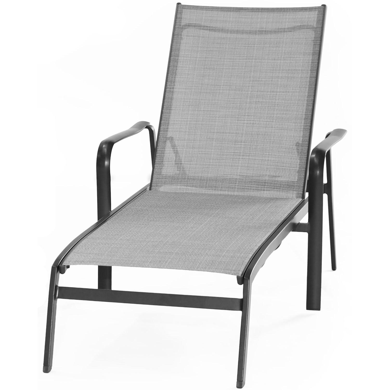 Hanover Foxhill All-Weather Commercial-Grade Aluminum Chaise Lounge Chair with Sunbrella Sling Fabric