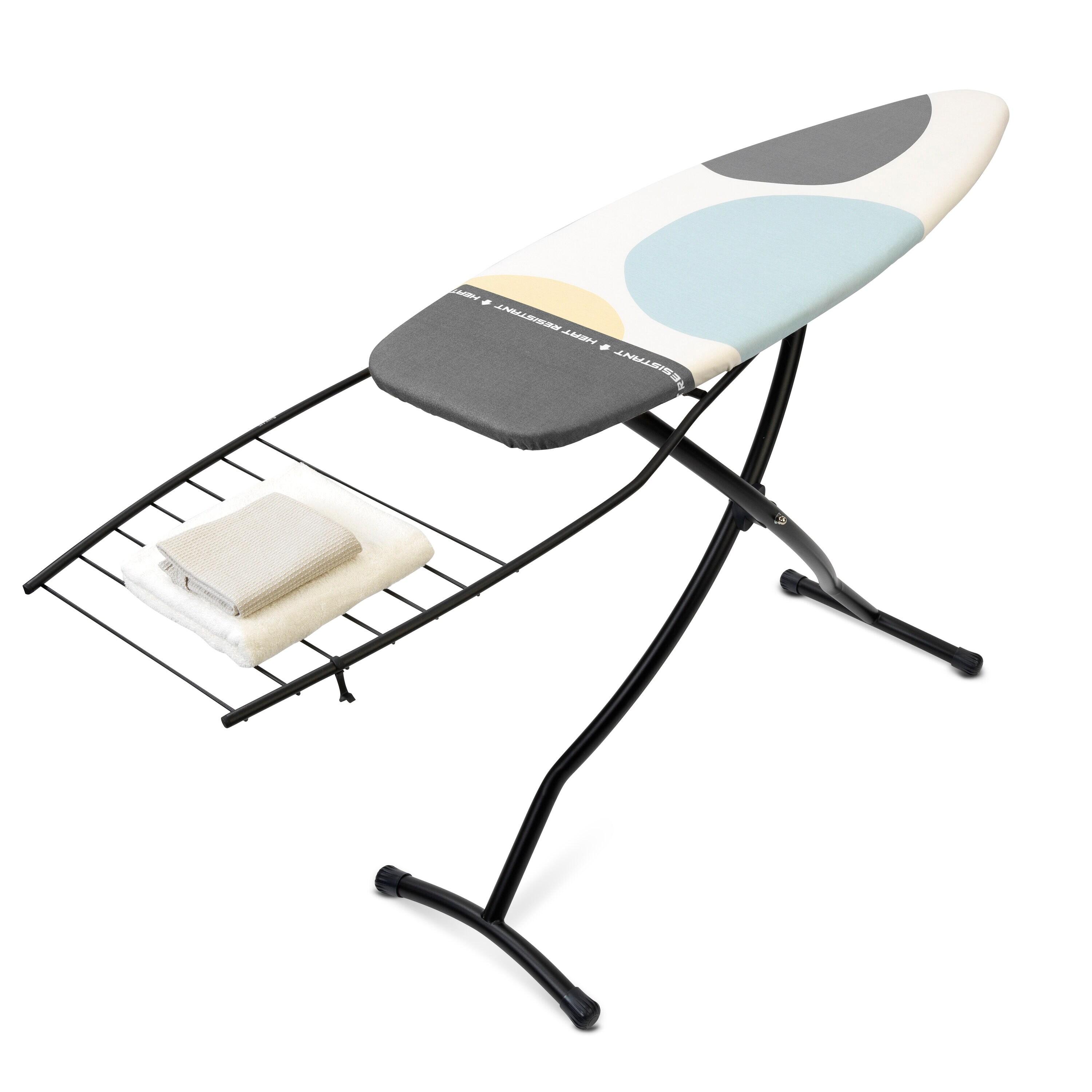 Brabantia Size D XL Ironing Board with Linen Rack and Heat Resistant Parking Zone Spring Bubbles Cover & Reviews | Wayfair