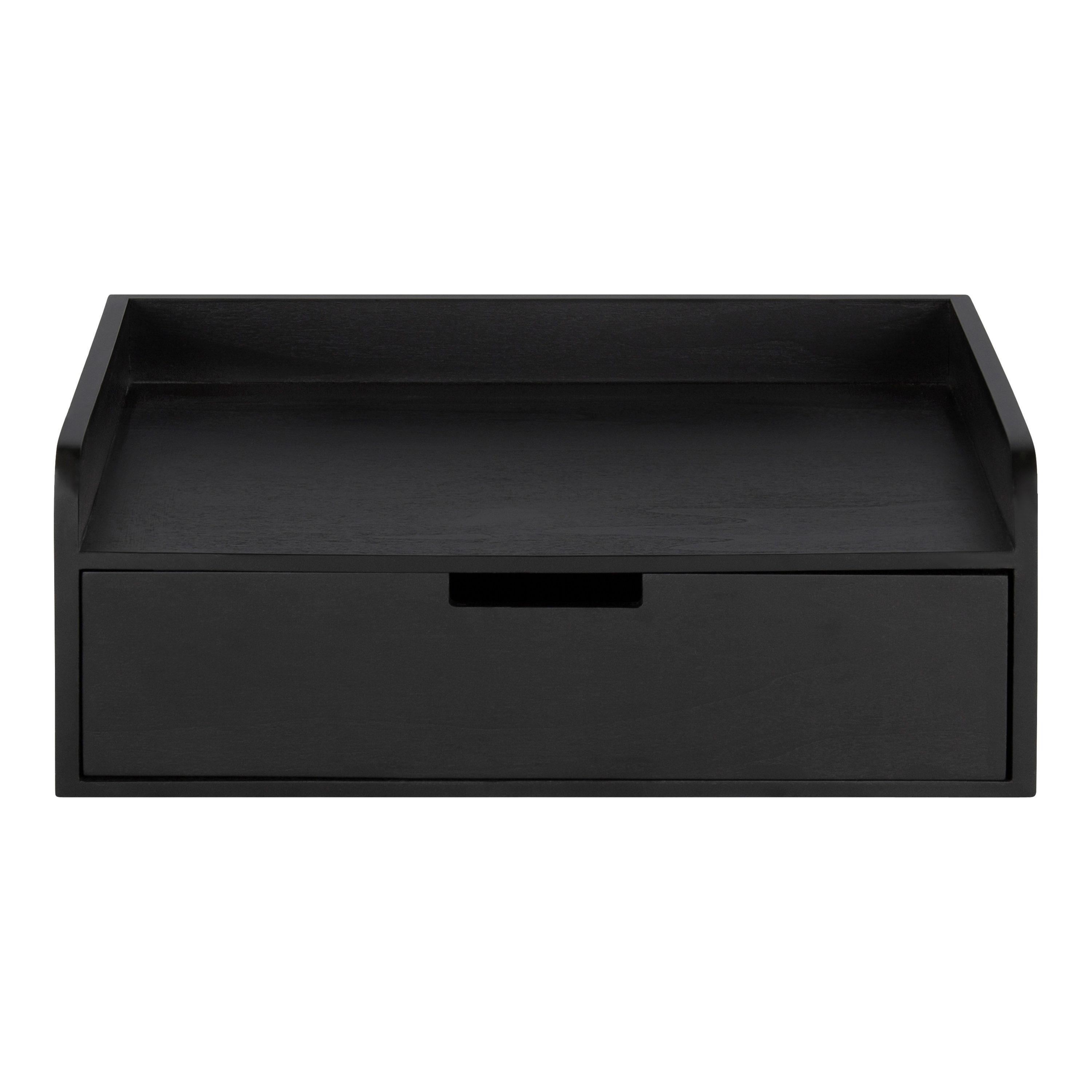 Kate & Laurel All Things Decor 18" x 12" x 6.5" Kitt Floating Shelf Side Table Black: Wall-Mounted, Wood Frame