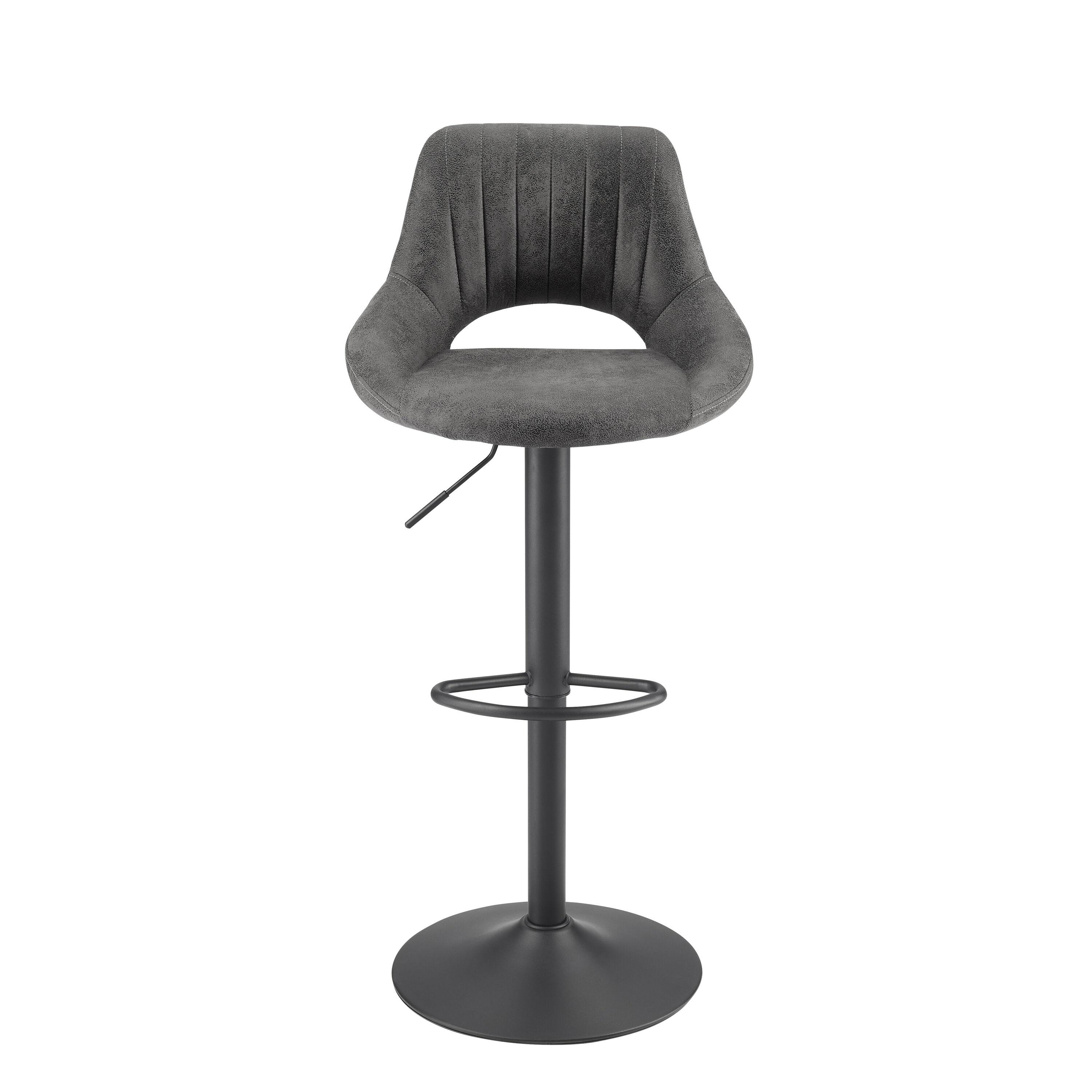 17 Stories Jaiven Swivel Upholstered Adjustable Height Counter Stool with Metal Frame (Set of 2)