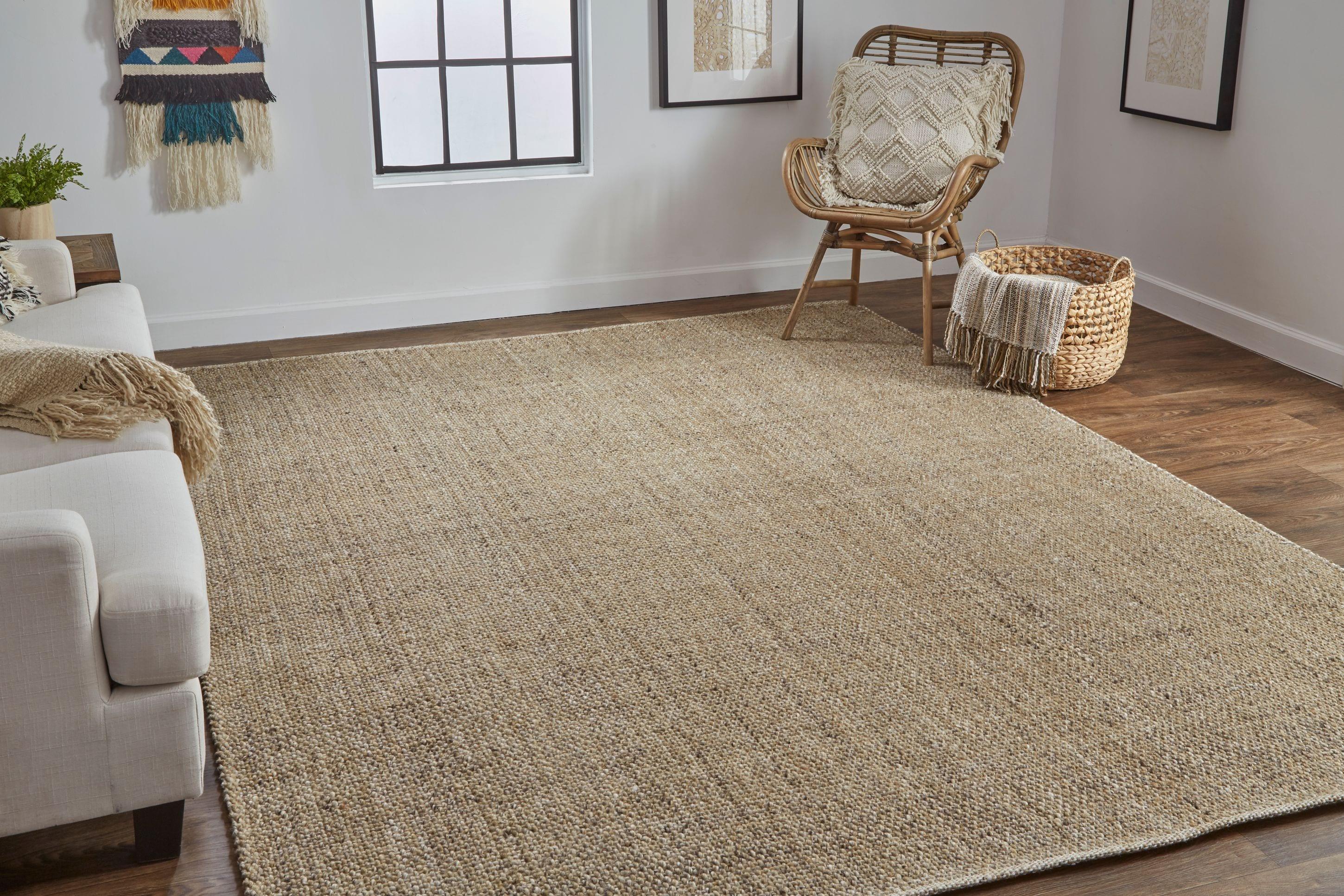 Tobacco Brown Handmade Synthetic 5' x 8' Easy-Care Area Rug