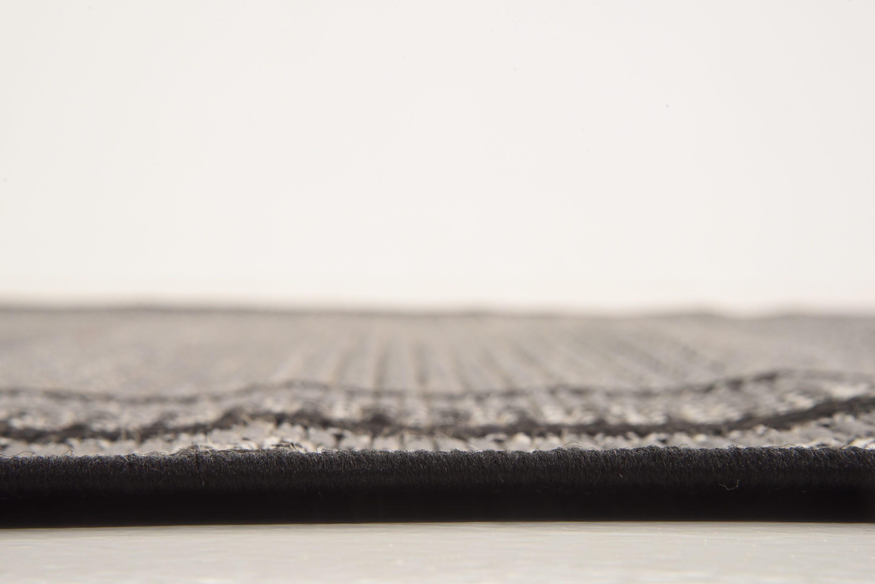 Unique Loom Multi Border Outdoor 5 x 8 (ft) Loomed Polypropylene Gray/Black Rectangular Indoor/Outdoor Geometric Area rug