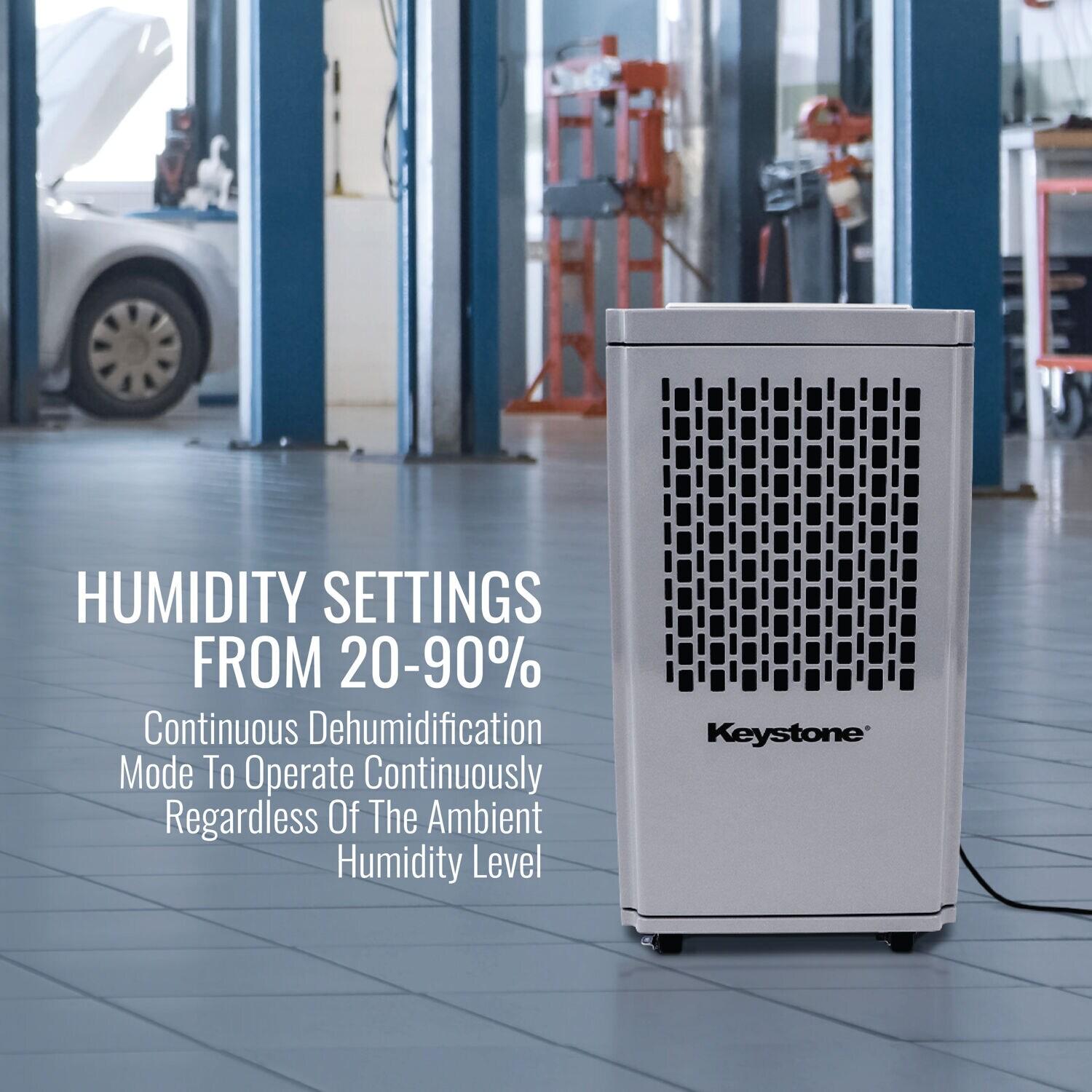 Keystone 110 Pints Commercial Dehumidifier for Rooms up to 2000 Sq. Ft.