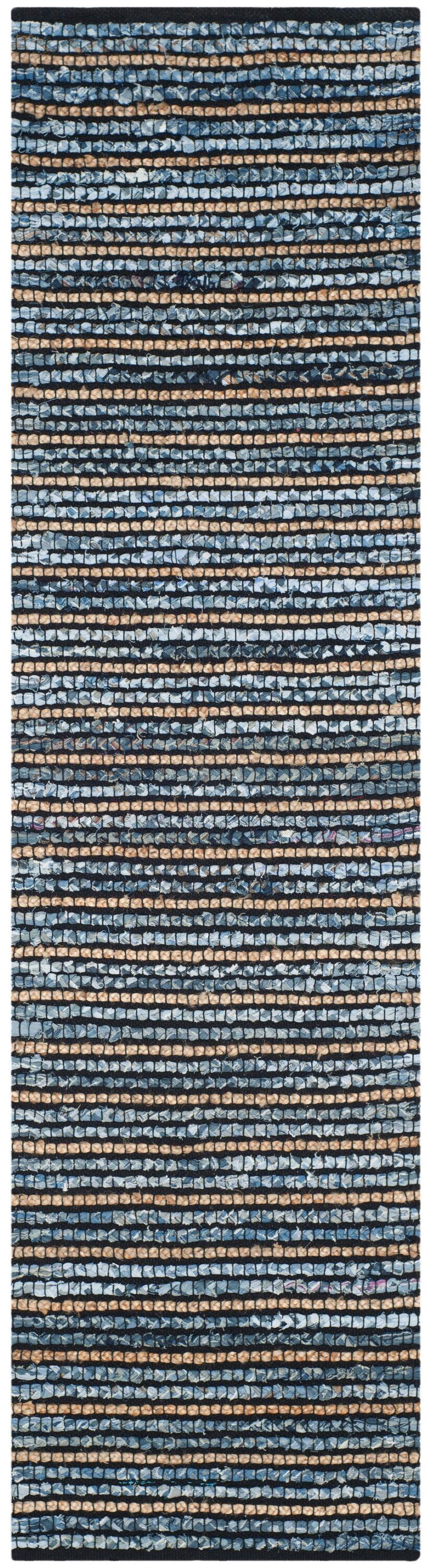 Cape Cod CAP363 Hand Woven Runner Rug - Blue/Natural - 2'3"x8' - Safavieh.
