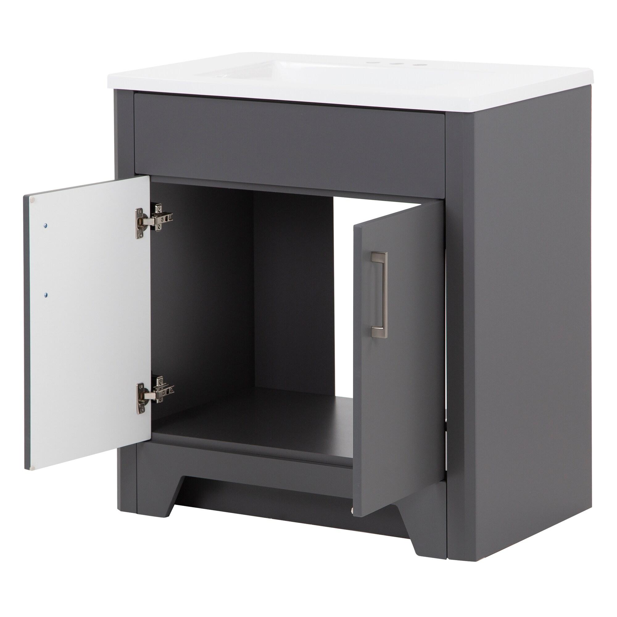 Wyndham Collection Miranda 30" Freestanding Single Bathroom Vanity with Cultured Marble Top