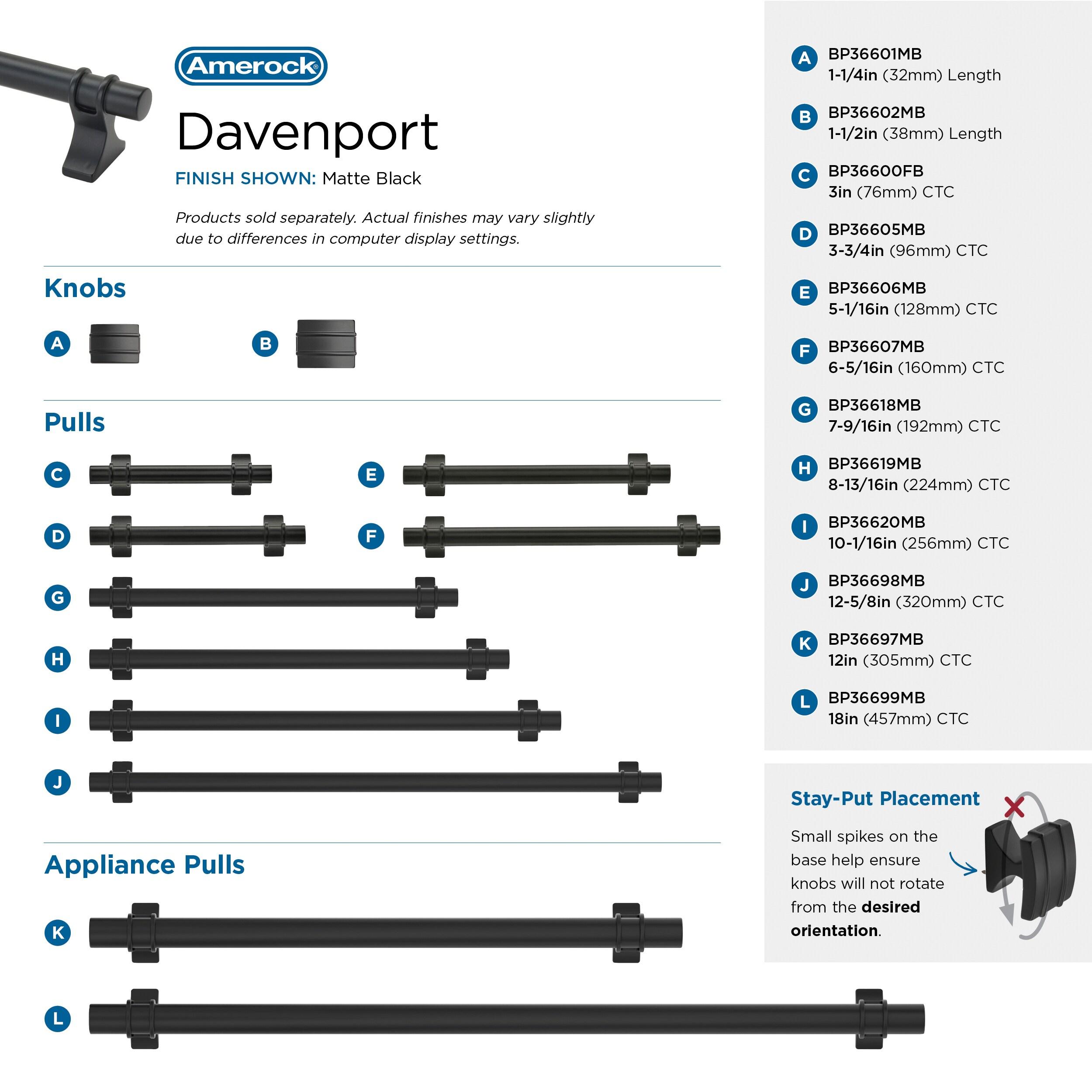 Davenport 10-1/16 inch (256mm) Center-to-Center