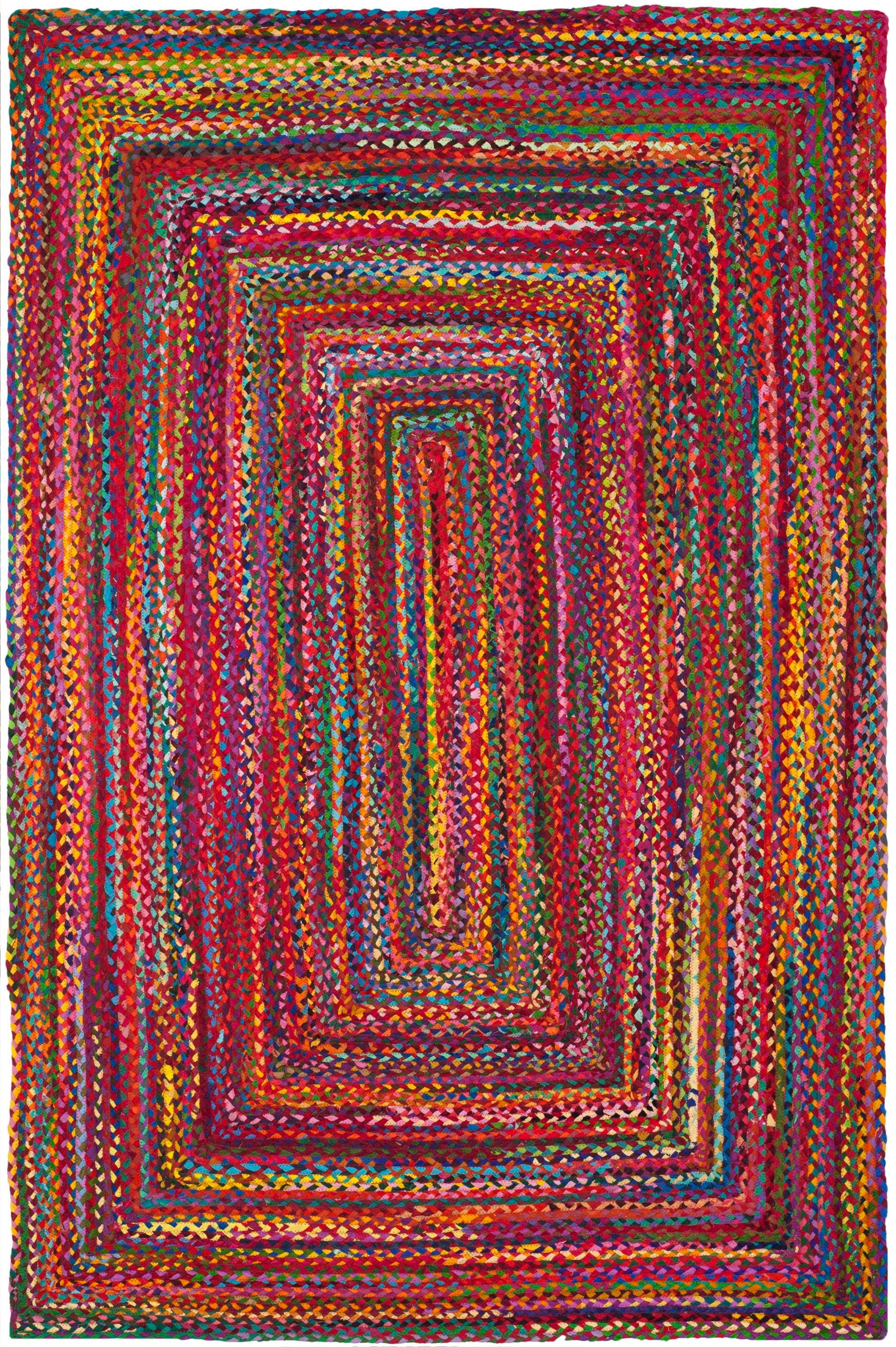 Braided BRD210 Hand Woven Area Rug - Red/Multi - 6'x9' - Safavieh.