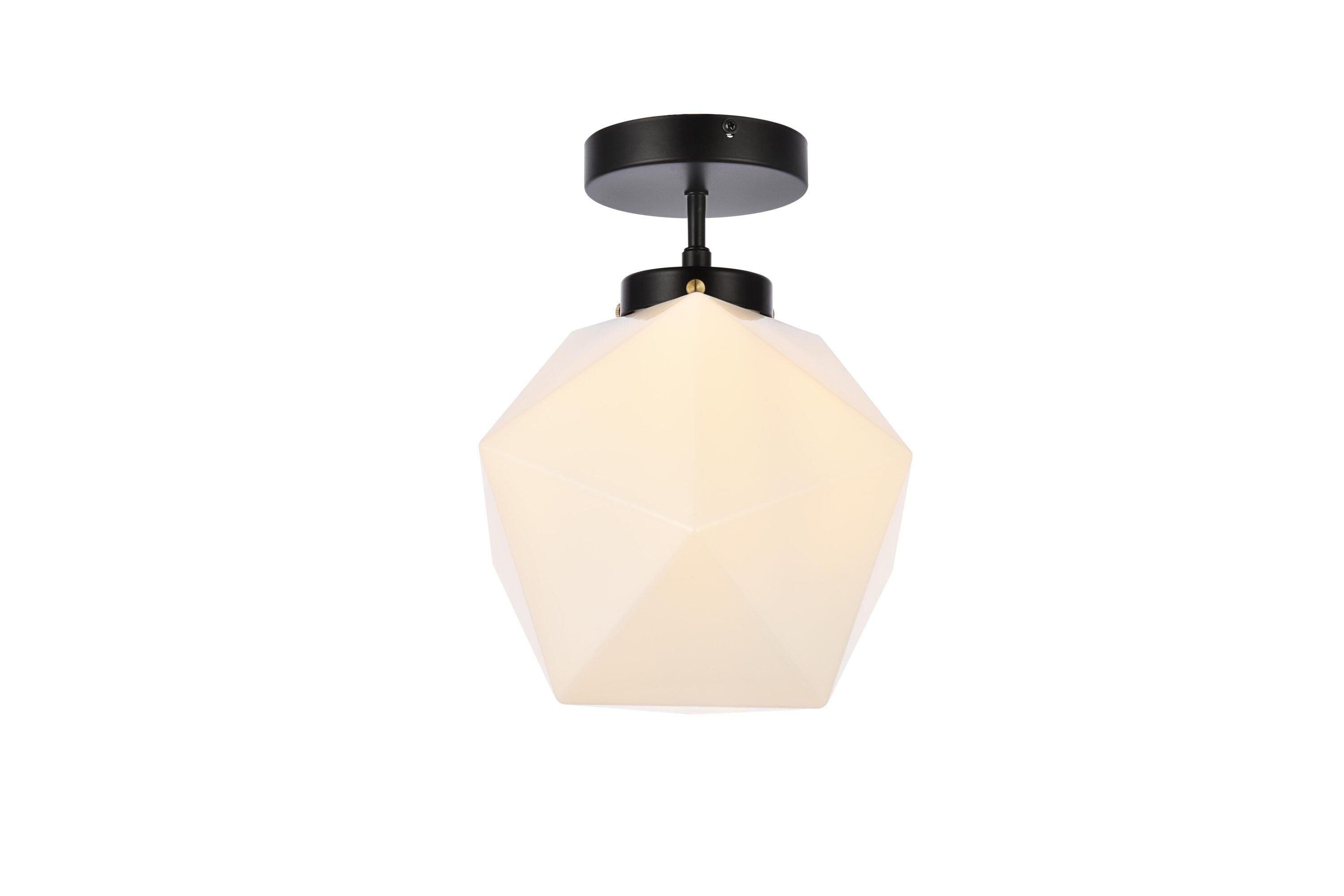 Elegant Lighting Lawrence 1 light black and white glass flush mount