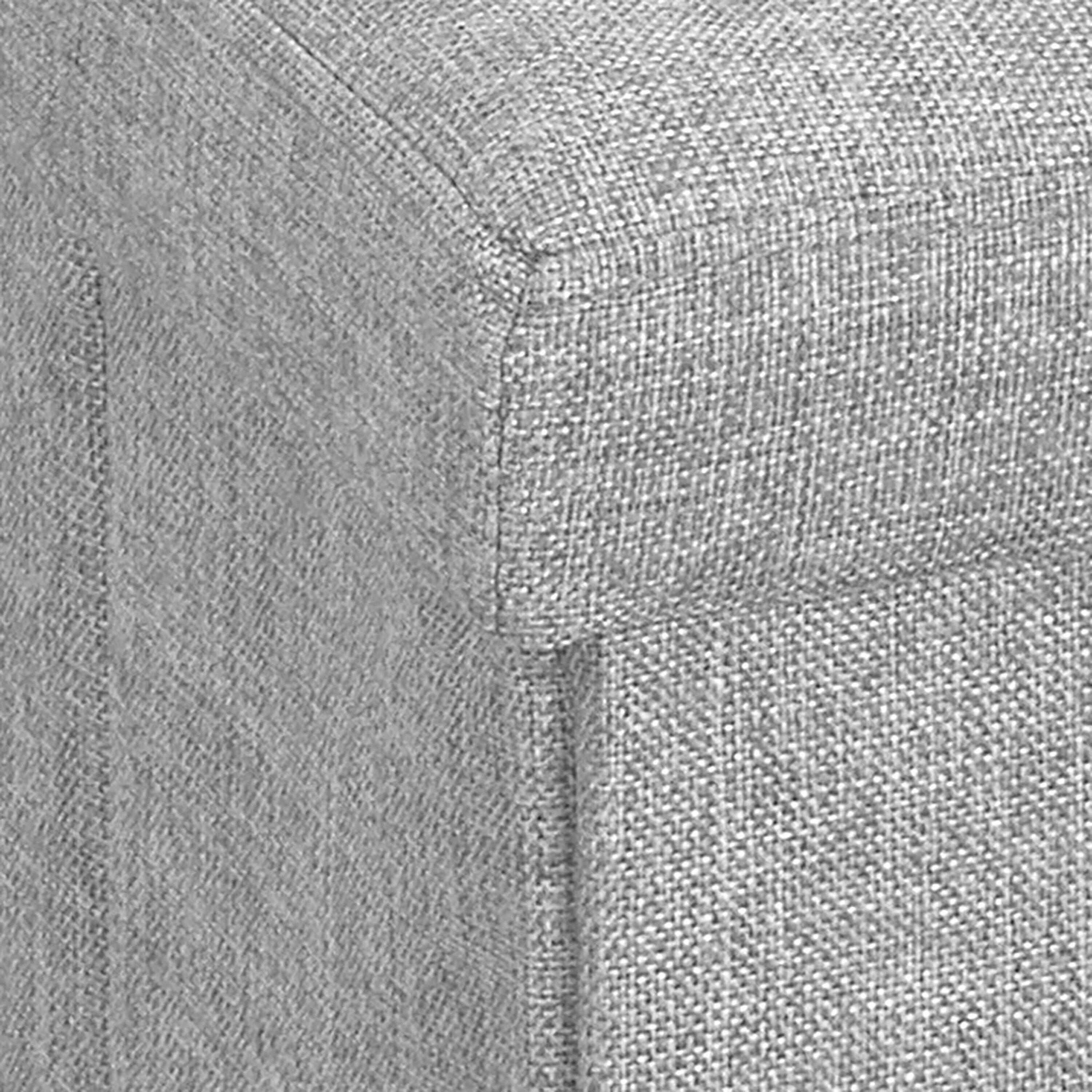 Simplify Faux Linen Folding Storage Ottoman Cube, Gray