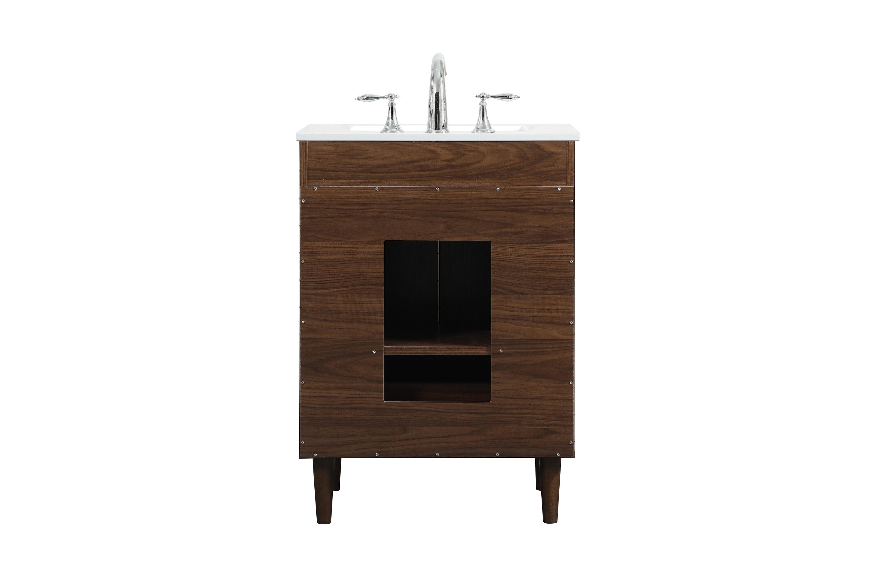Baldwin 24'' Single Bathroom Vanity with Engineered Marble Top