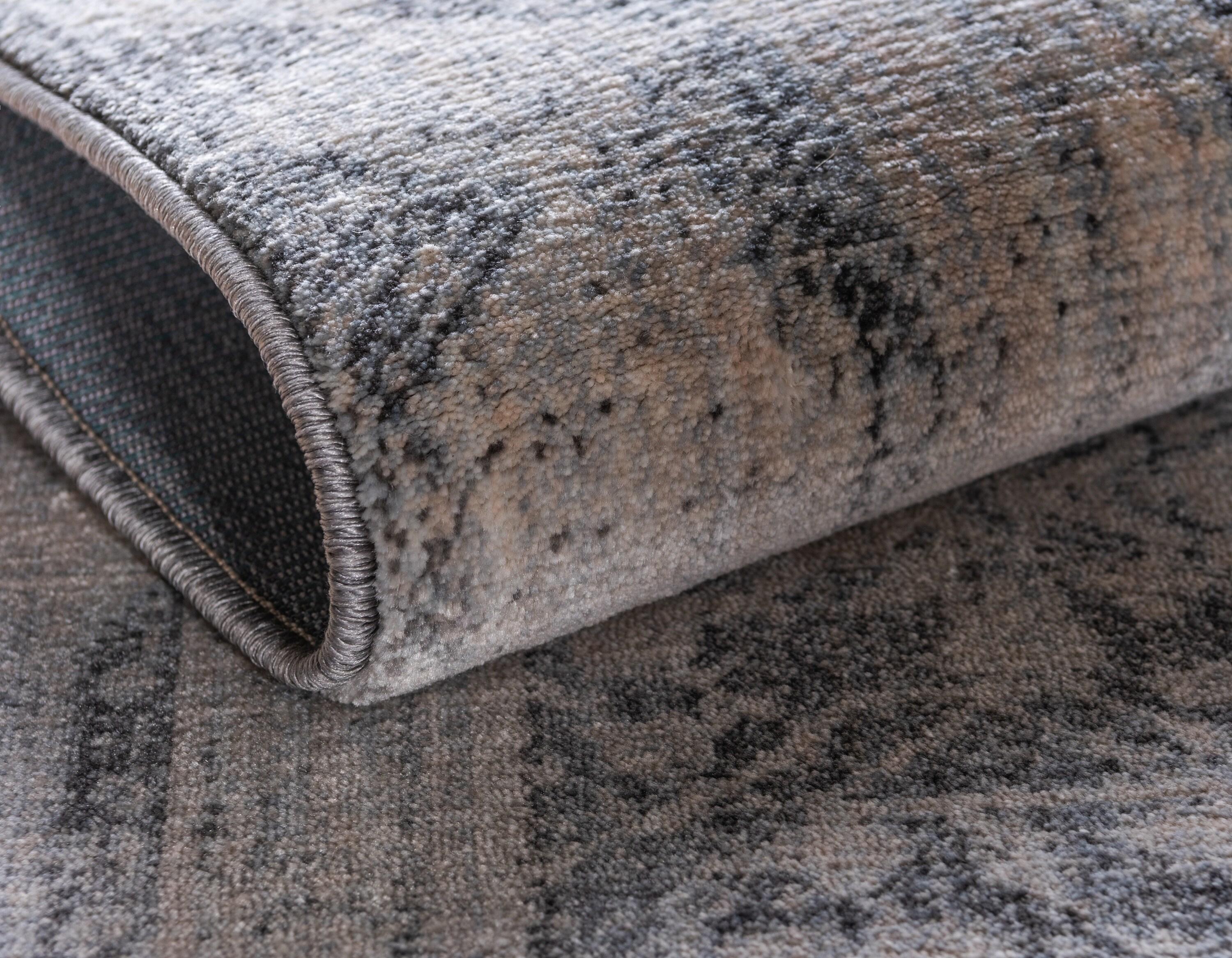 Unique Loom Asheville Collection Area Rug - Rockwell (4' 1" x 6' 1" Rectangle Gray/Beige)