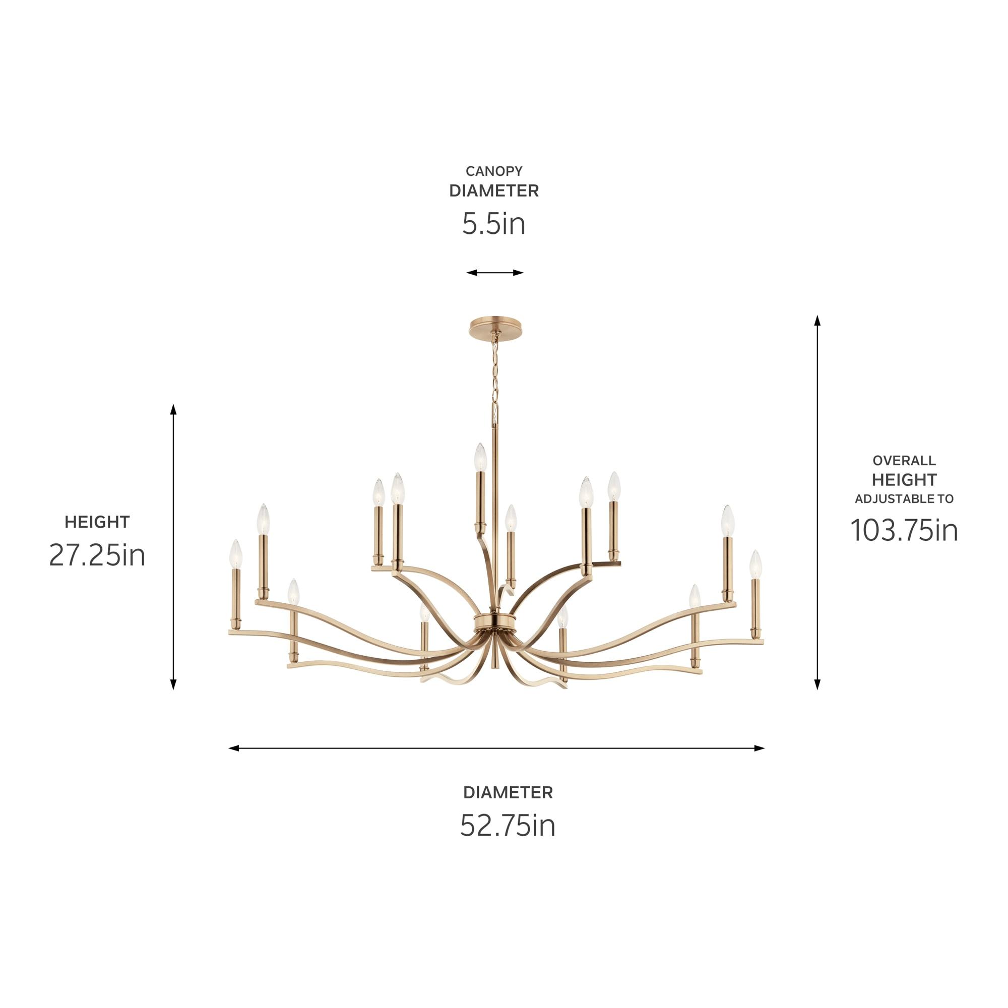 Champagne Bronze 14-Light 2-Tier Candle Chandelier