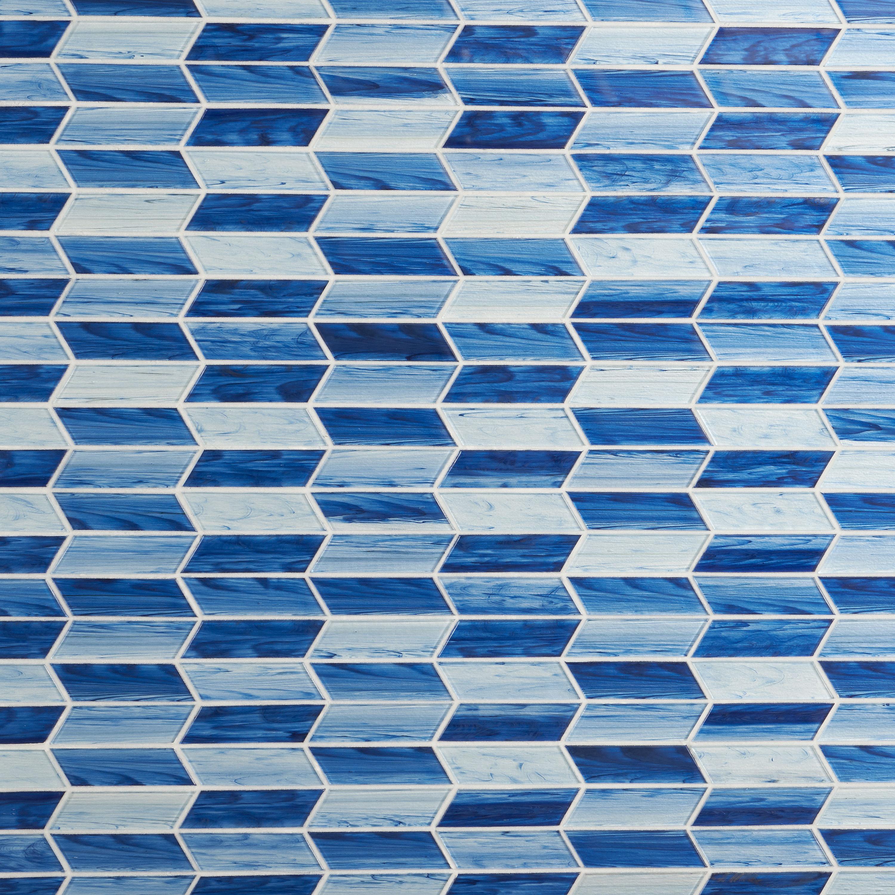 Tara Chevron 11.73 in. x 11.74 in. Molten Glass Mosaic Wall Tile (0.96 Sq. Ft. / Sheet)