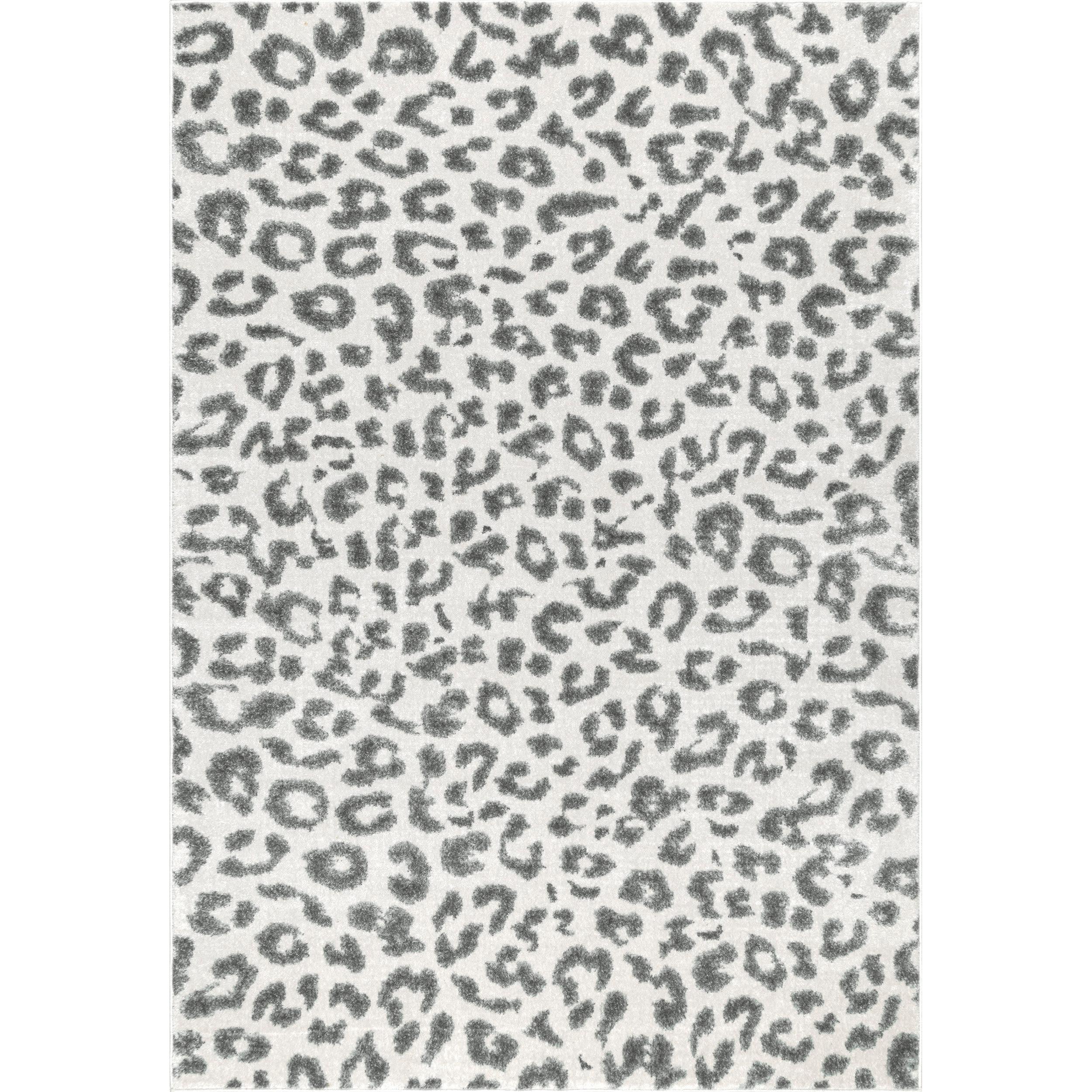 Nuloom Leopard Animal Print 10x14 Indoor Area Rug for Living Room Bedroom Dining Room Kitchen, Grey/Off White