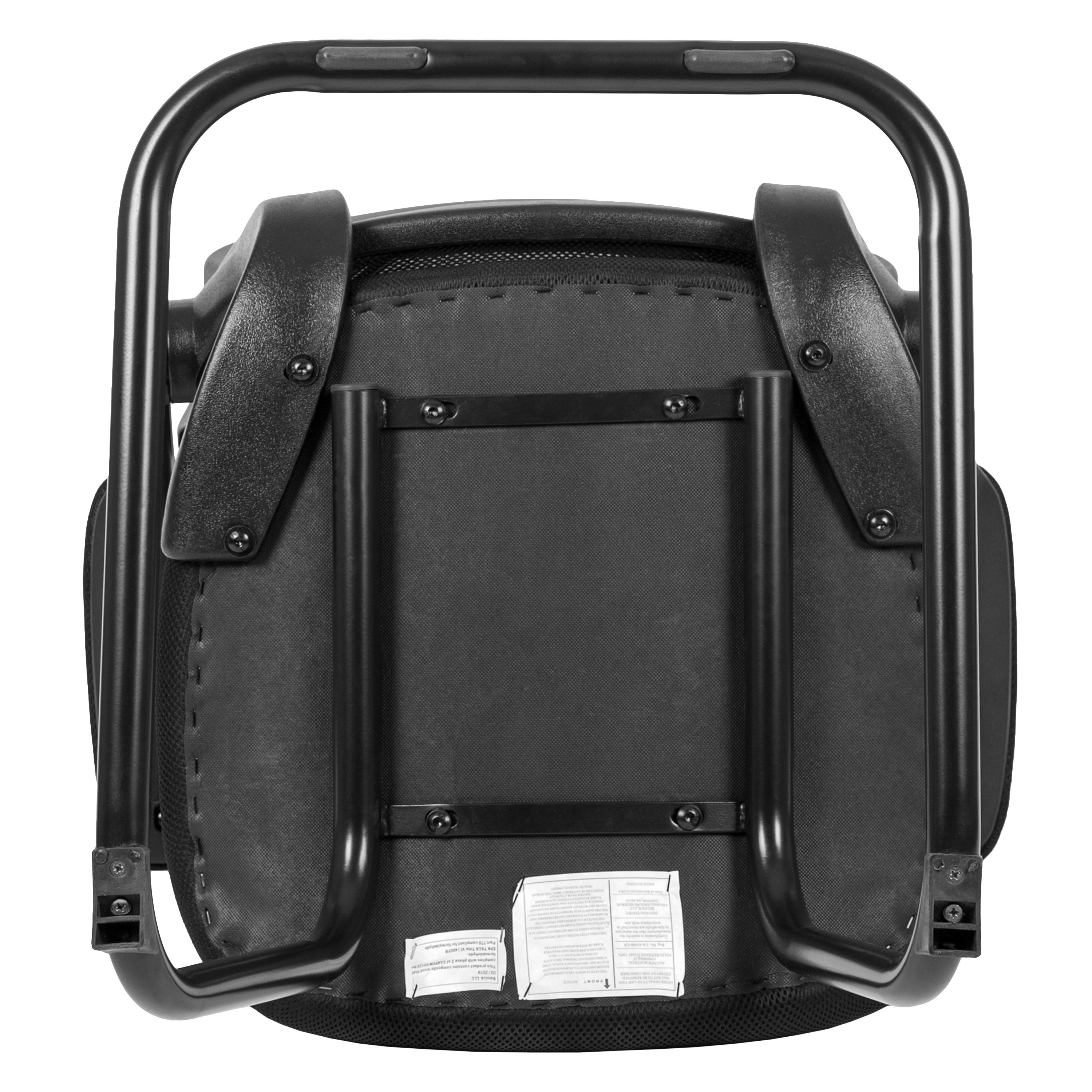 Flash Furniture Kelista Black Mesh Sled Base Side Reception Chair with Flip-Up Arms