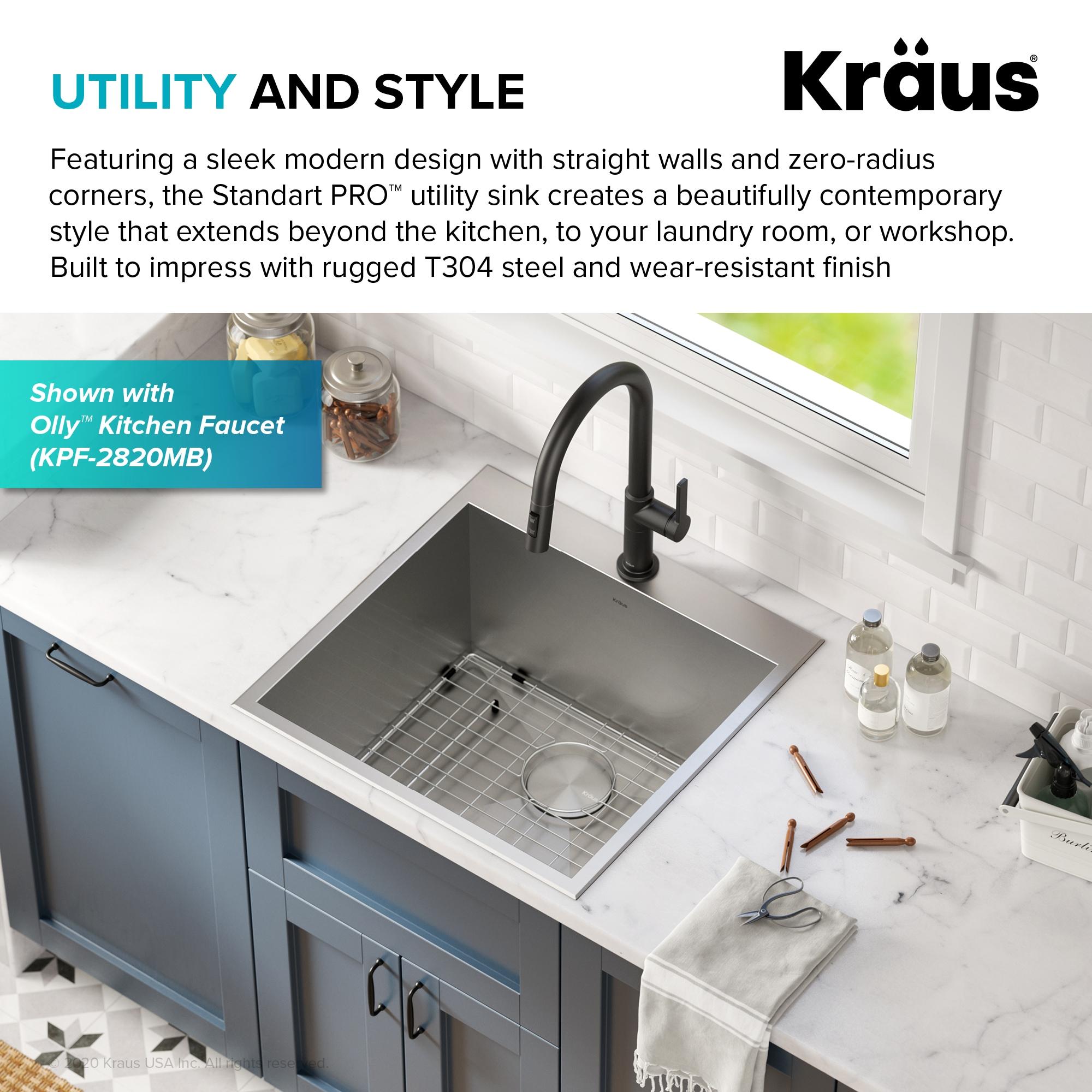 KRAUS Standart PRO Drop In 16 Gauge Bar Stainless Steel Kitchen Sink