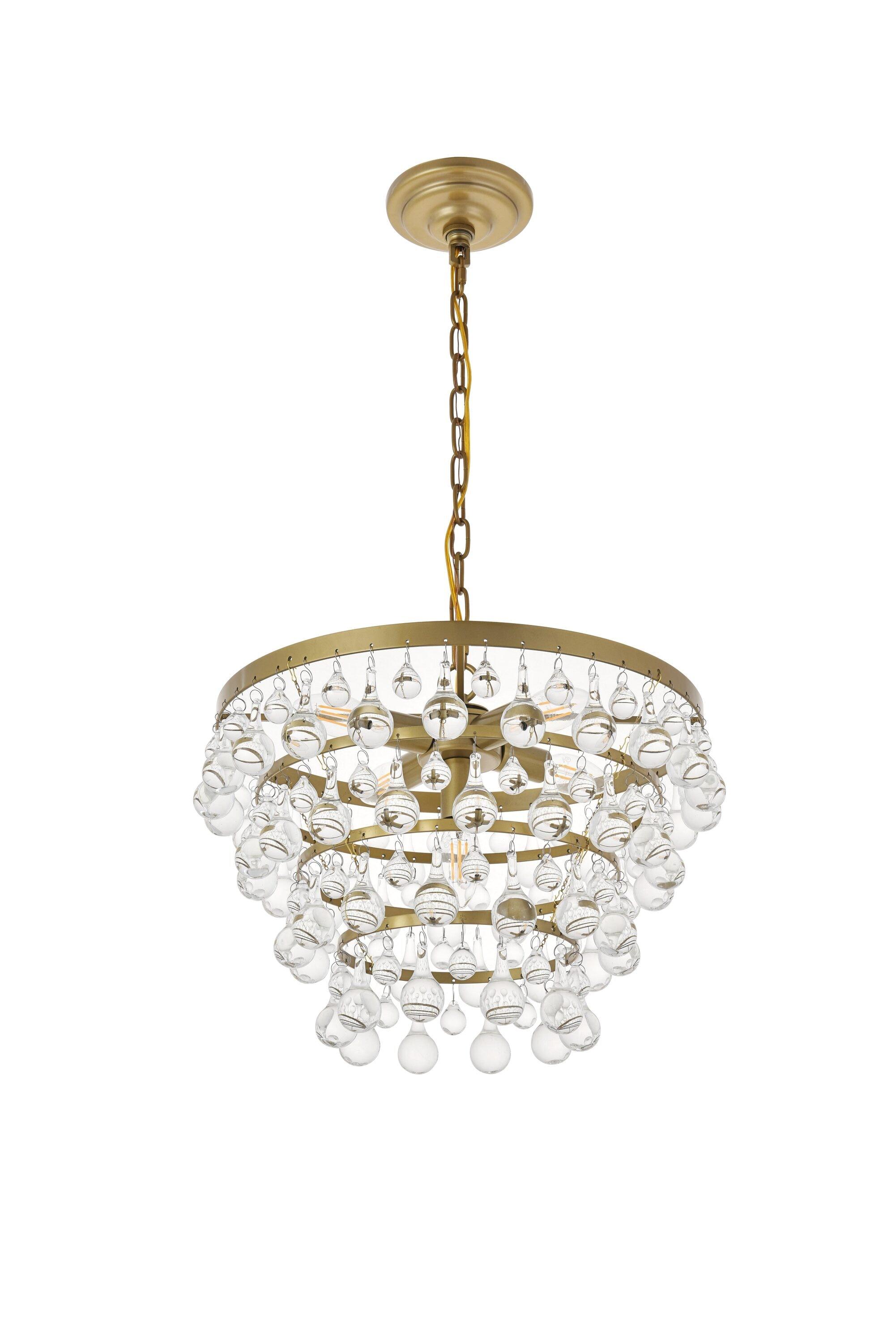 Elegant Lighting Kora 5 light Brass Pendant