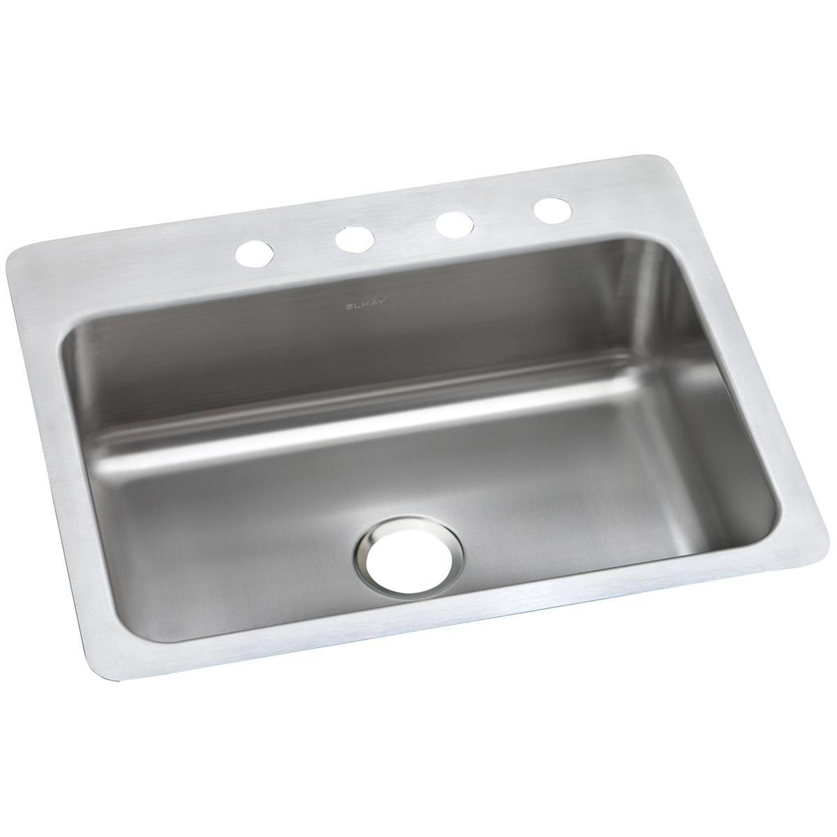 Elkay Dayton Stainless Steel 27" x 22" x 8", Single Bowl Dual Mount Sink