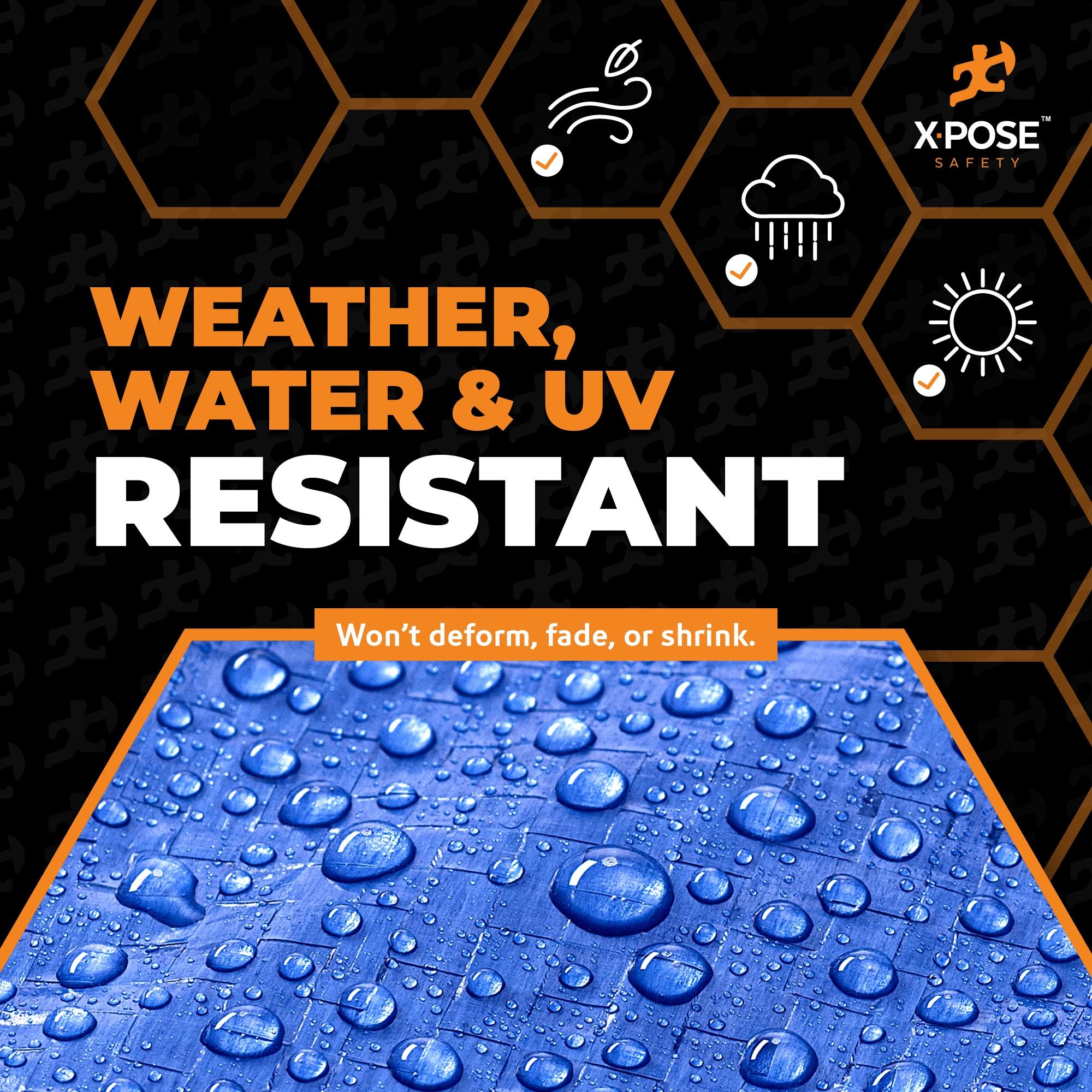 Xpose Safety Better Blue Poly Tarp 40' x 60' - Multipurpose Protective Cover - Lightweight, Durable, Waterproof, Weather Proof - 5 Mil Thick Polyethylene