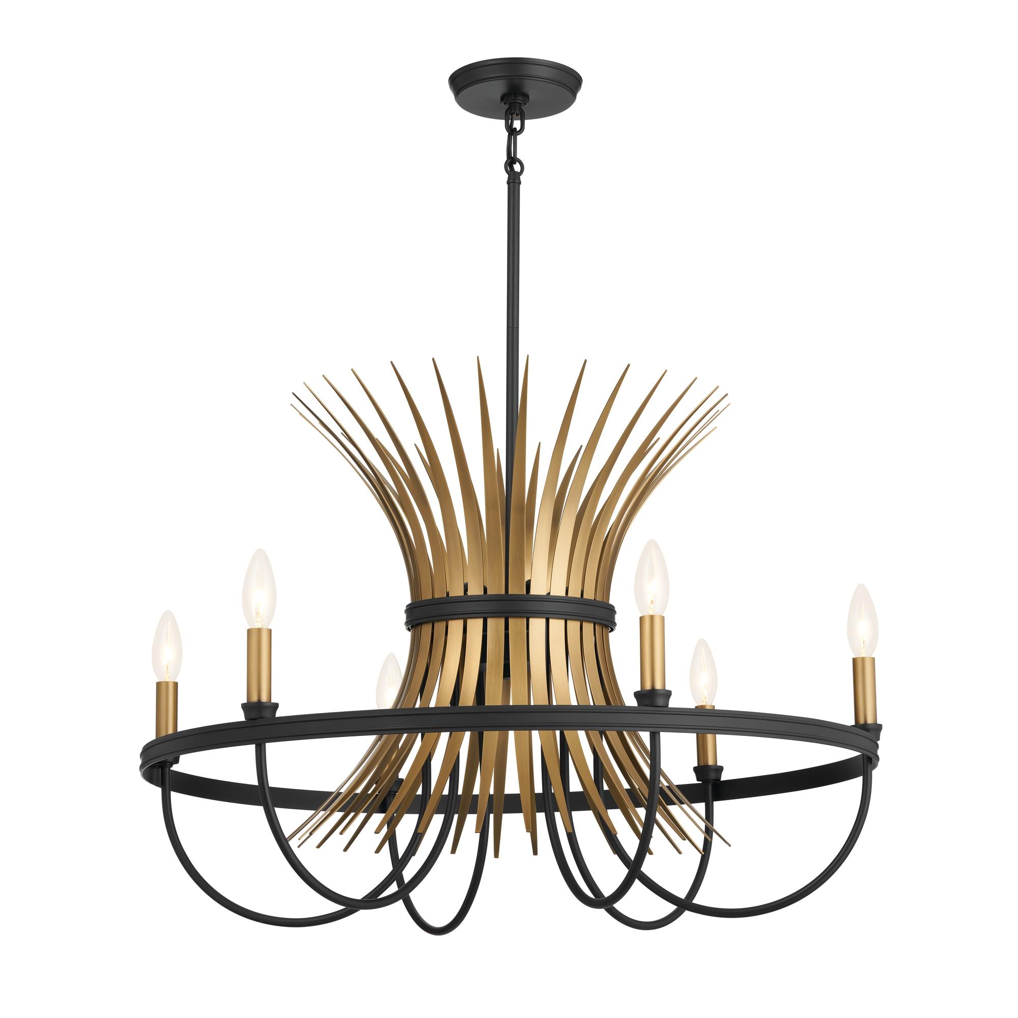 6 - Light Dimmable Drum Chandelier