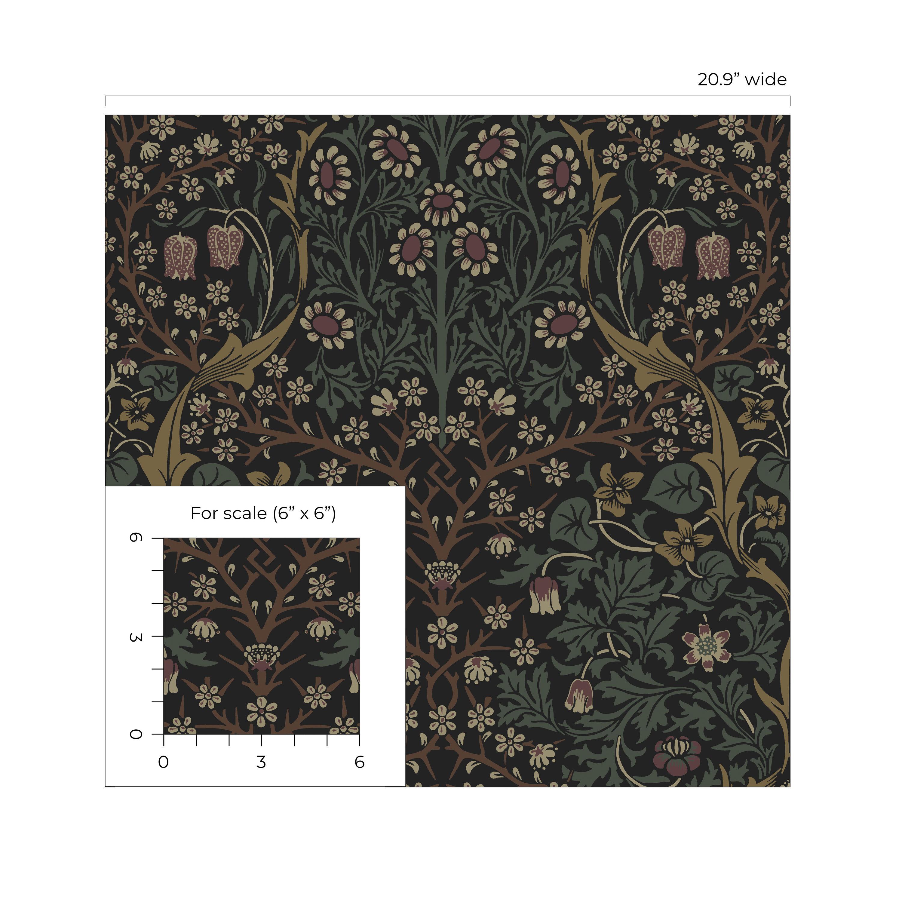 NextWall  Victorian Garden Floral Peel and Stick Wallpaper 20.9 in. W x 18 ft. L - Blacksmith & Cliffside