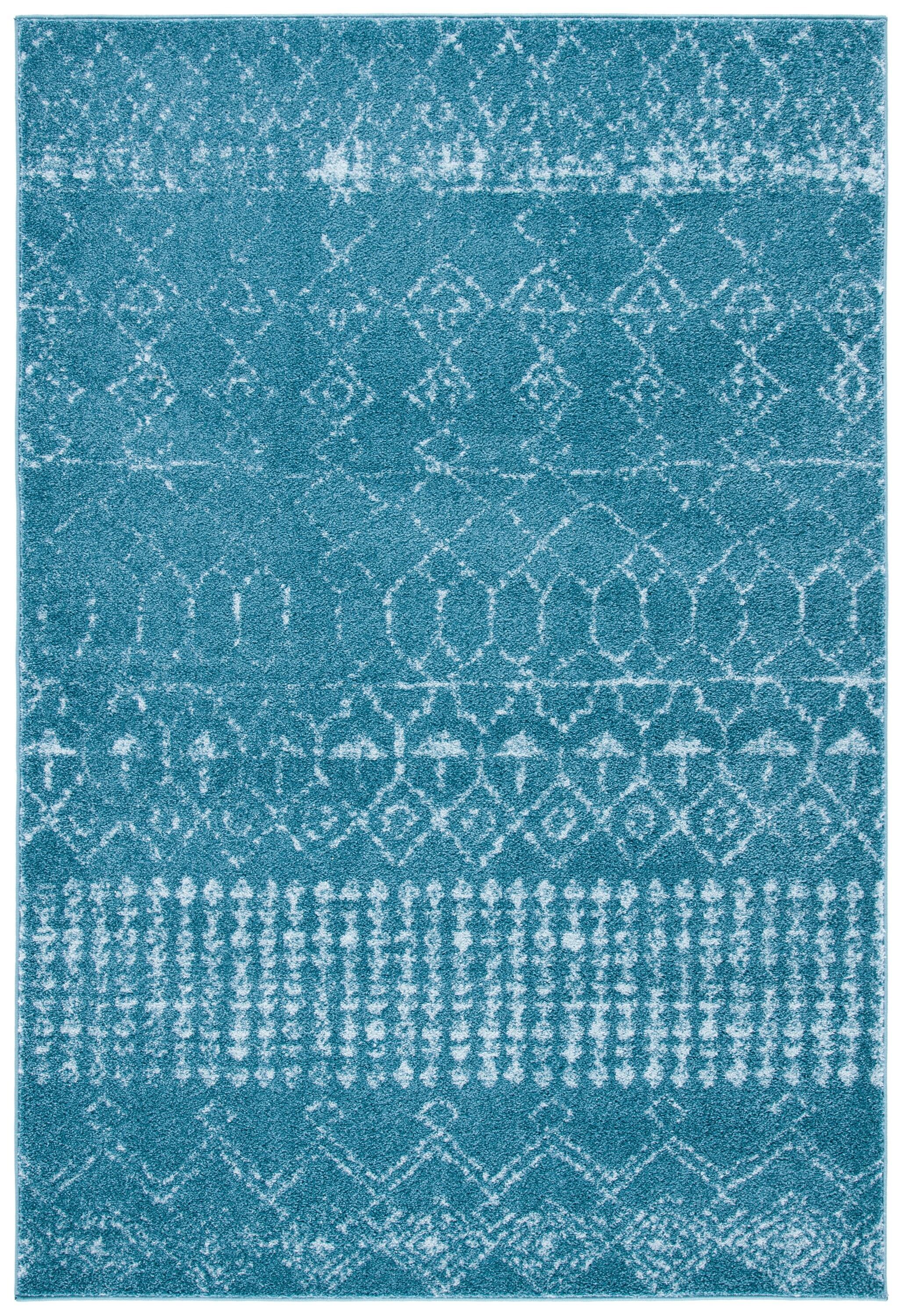 Tulum TUL229 Power Loomed Area Rug - Turquoise/Blue - 4'x6' - Safavieh.