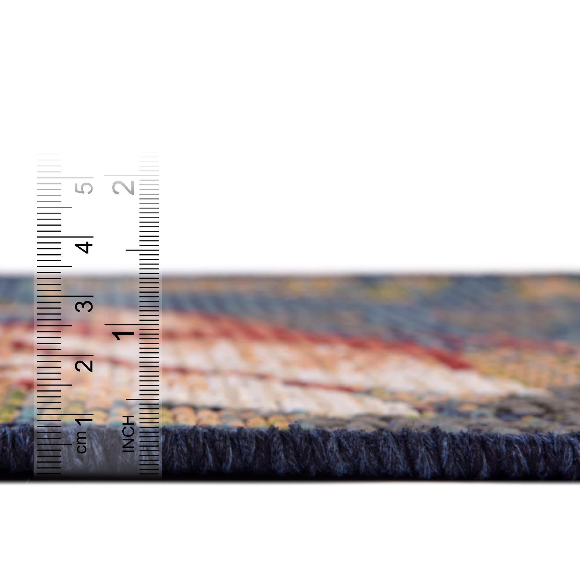 Unique Loom Baja Outdoor Collection Area Rug - Tijuana (6'  x 9' Rectangle Navy Blue/Gray)