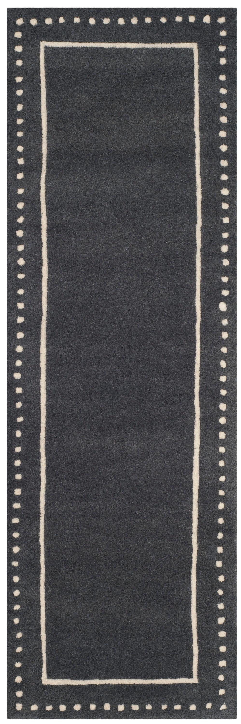 Bella BEL151 Hand Tufted Runner Rug - Dark Grey/Ivory - 2'3"x7' - Safavieh.