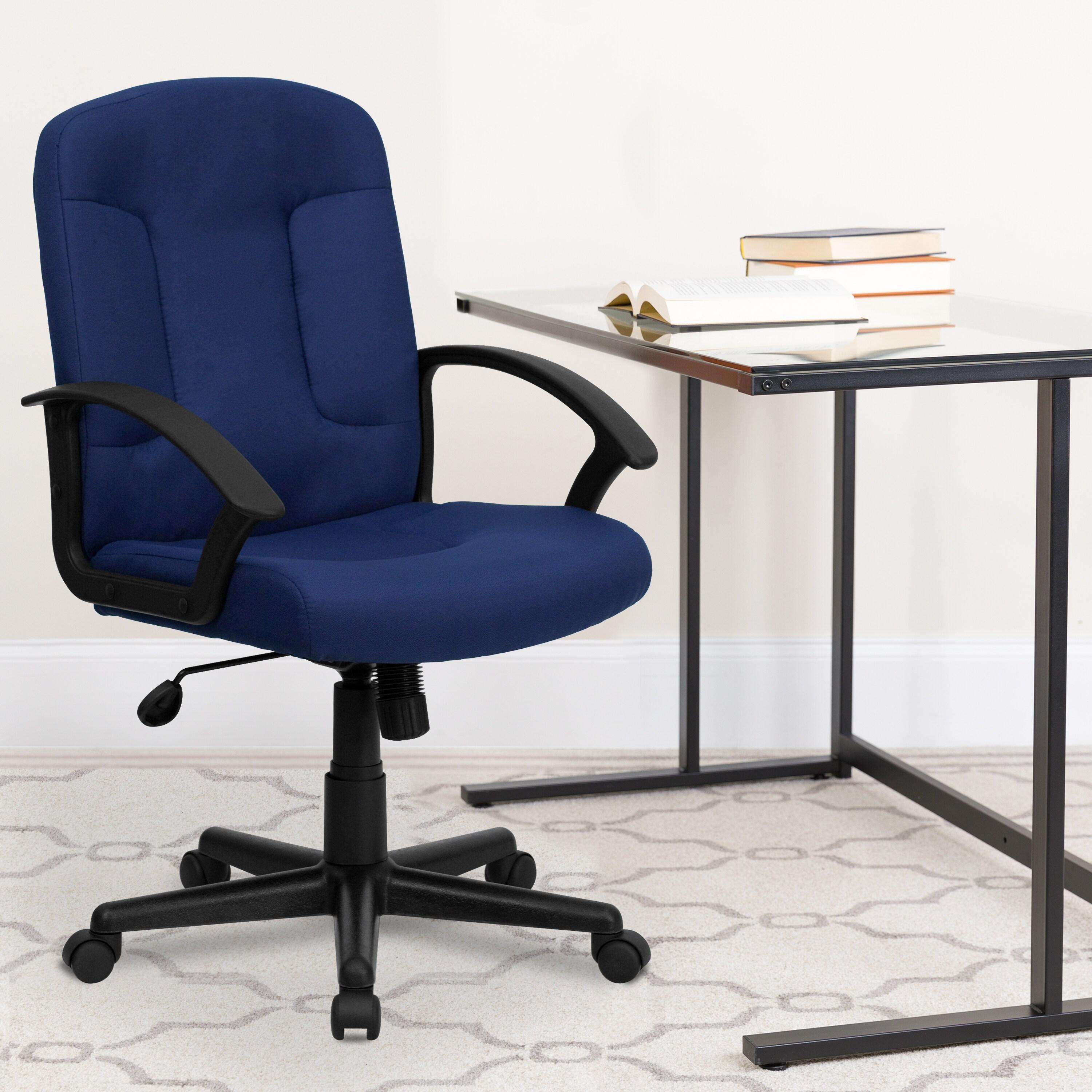 Flash Furniture Mid-Back Fabric Executive Swivel Office Chair with Nylon Arms (Set of 2)