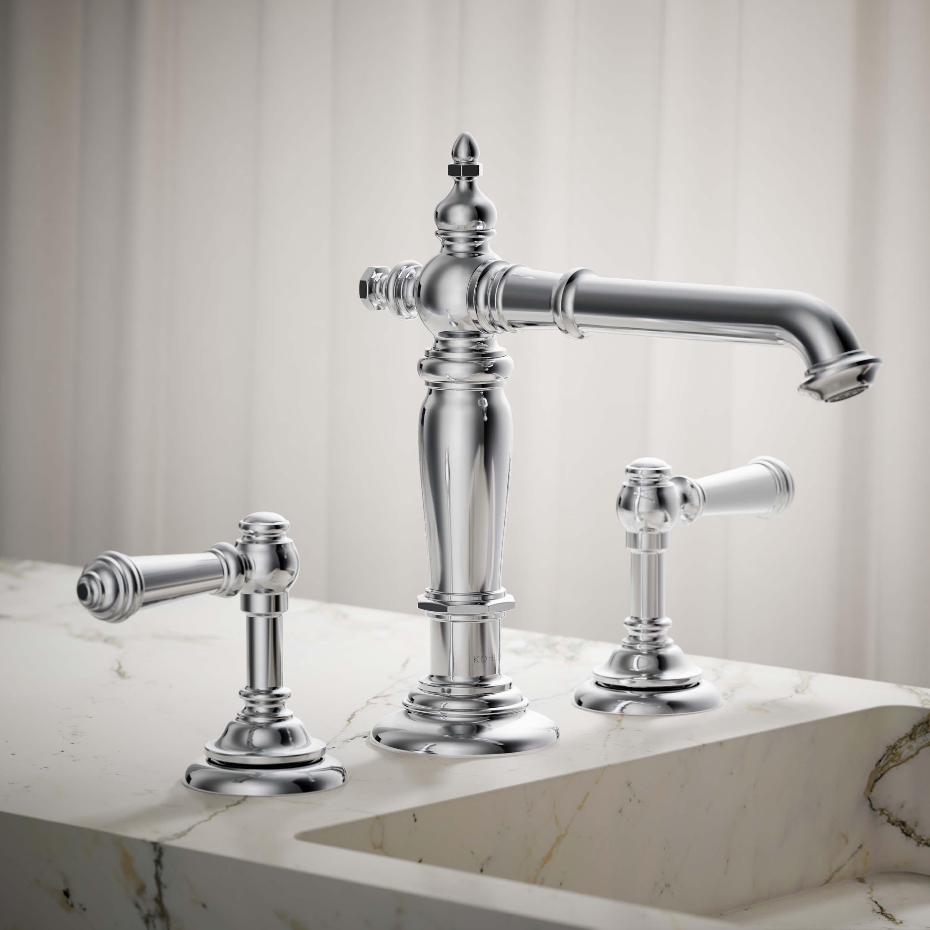 Artifacts® Widespread Bathroom Faucet with Drain Assembly