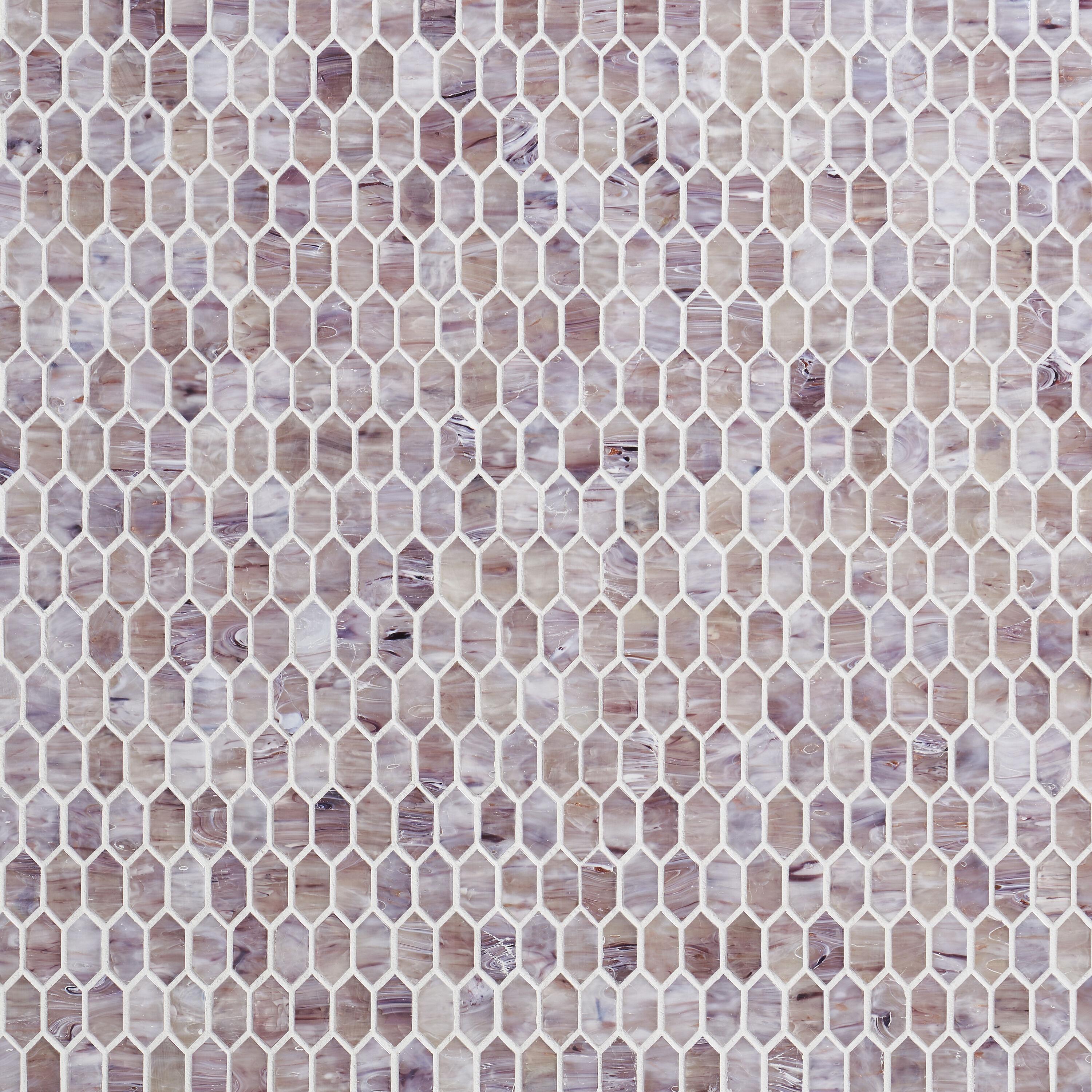 Whisper 11.61" x 11.73" Polished Mini Picket Glass Mosaic Wall Tile (0.94 Sq. Ft. / each)