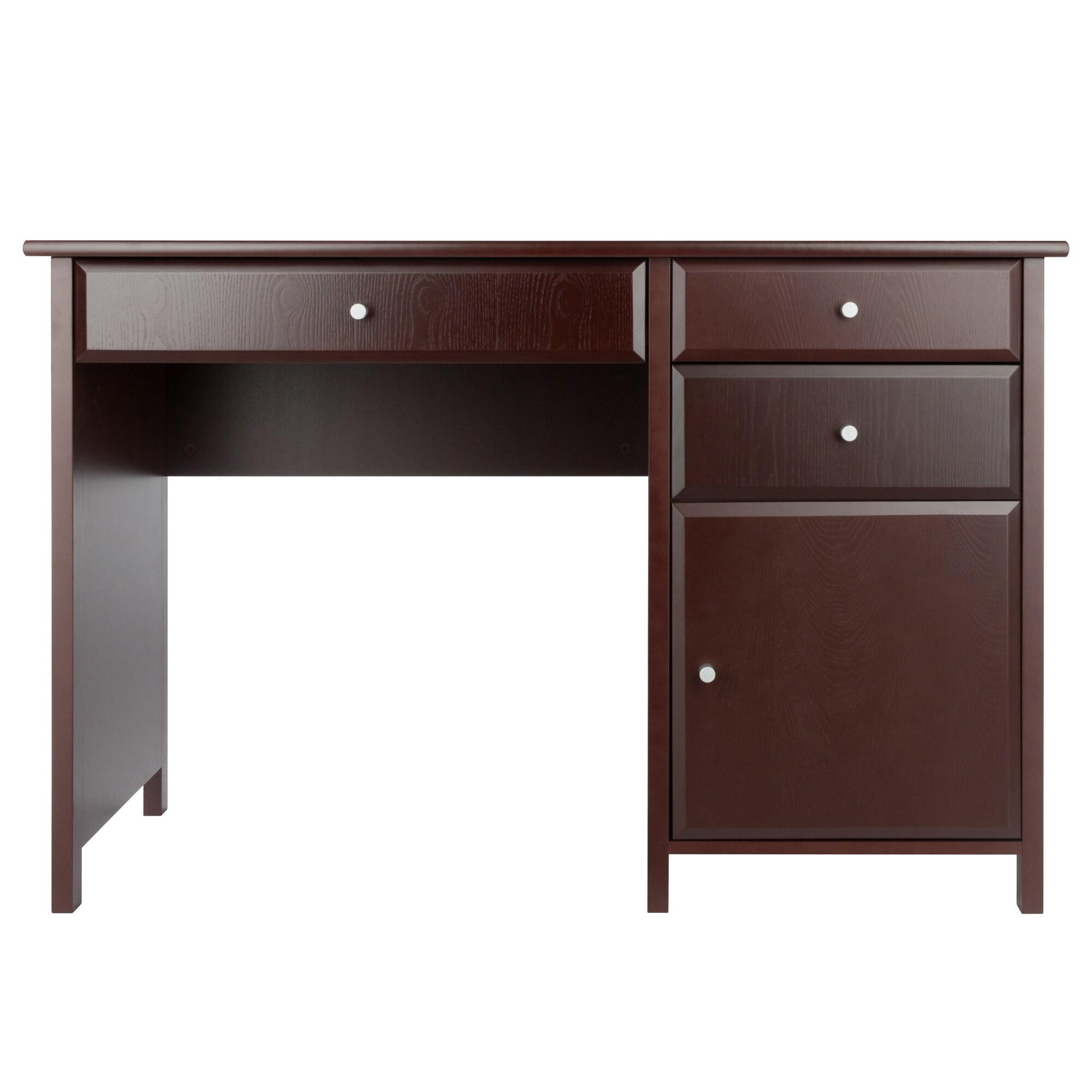 Delta Office Writing Desk Walnut - Winsome: Adult Assembly, Wood Composite Frame, No Storage