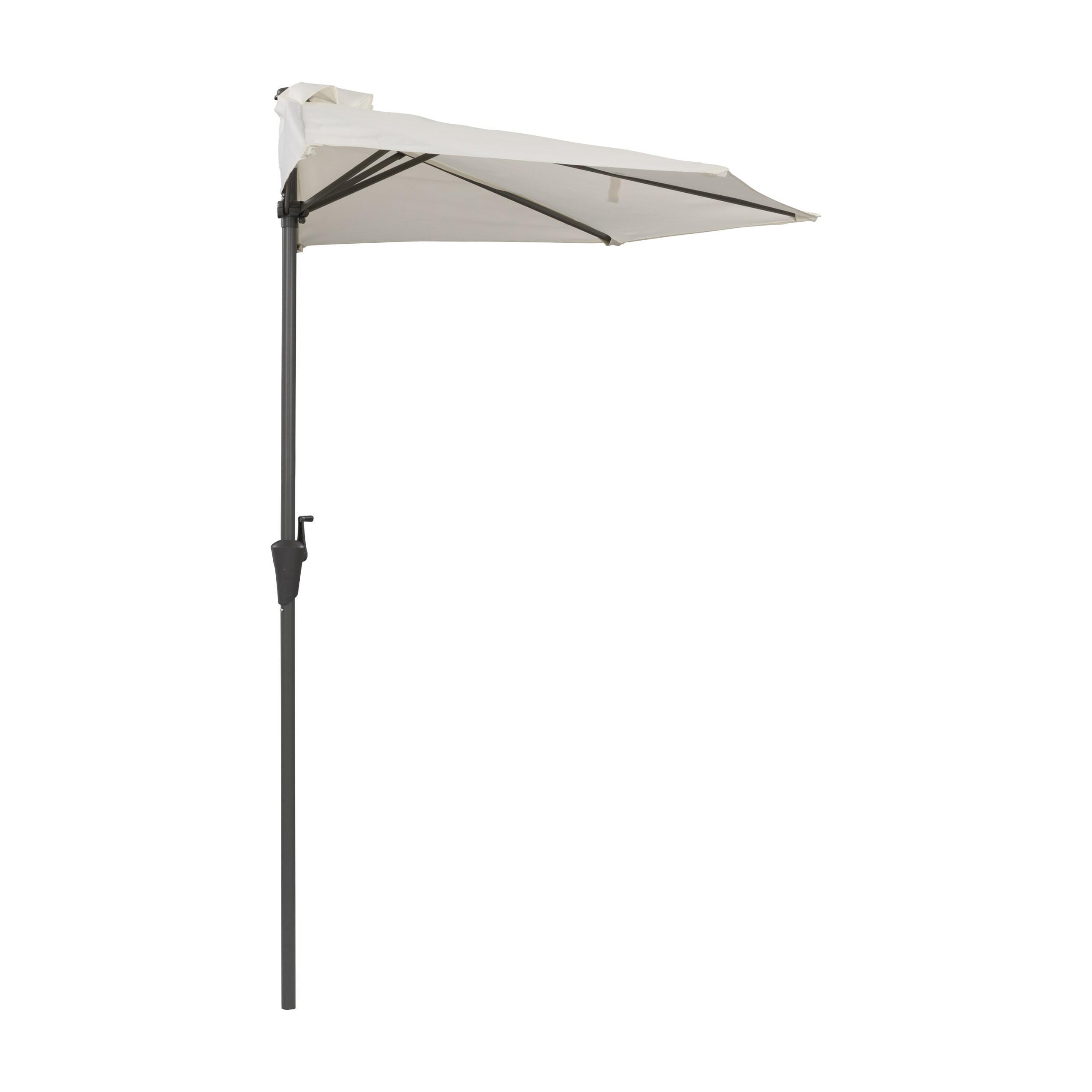 8.5'ft. Steel Market Half Patio Umbrella in Off White