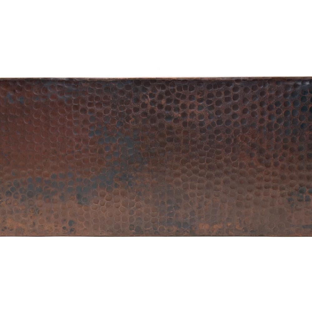 Premier Copper Products KA50DB33229 33" Hammered Copper Apron Front 50/50 Double Basin Kitchen Sink