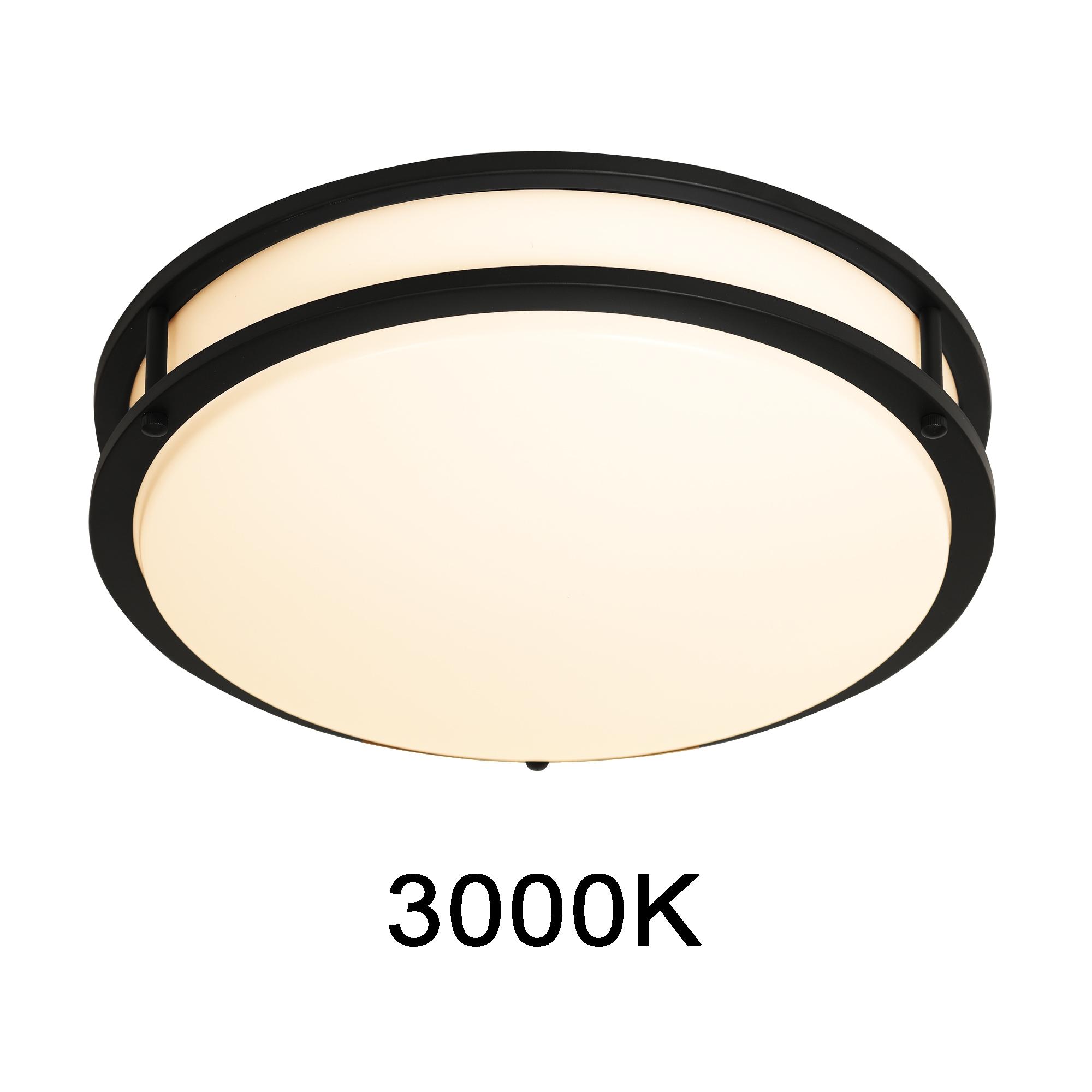 DESIGNERS FOUNTAIN Flush Mount Ceiling Light, 10 Inch Round LED DC Lighting Fixture Kitchen, Bedroom, Bathroom, and Hallway, Dimmable, 1150 Lumens, 3000K/4000K/5000K, Matte Black, EV1410C3C-43