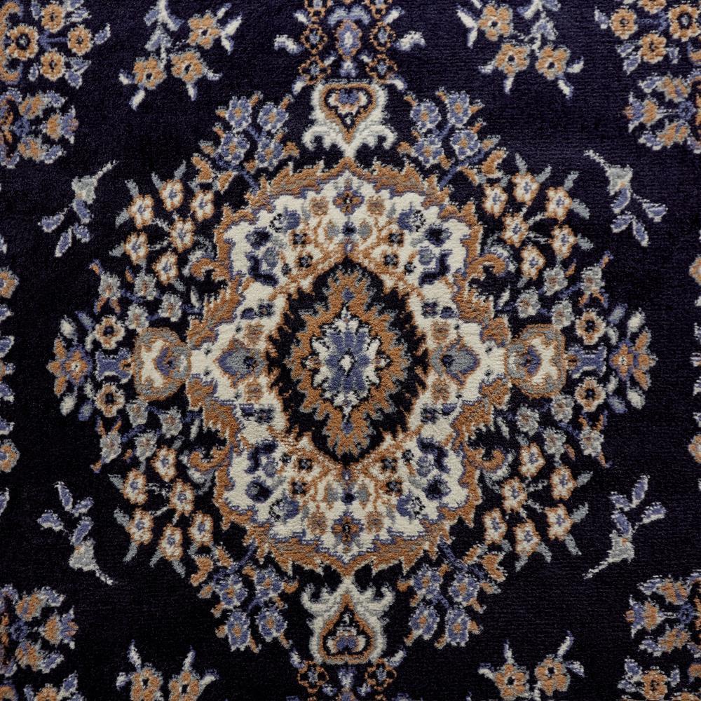 Home Dynamix Premium Sakarya Traditional Medallion Area Rug, Navy Blue/Brown, 21"x35"