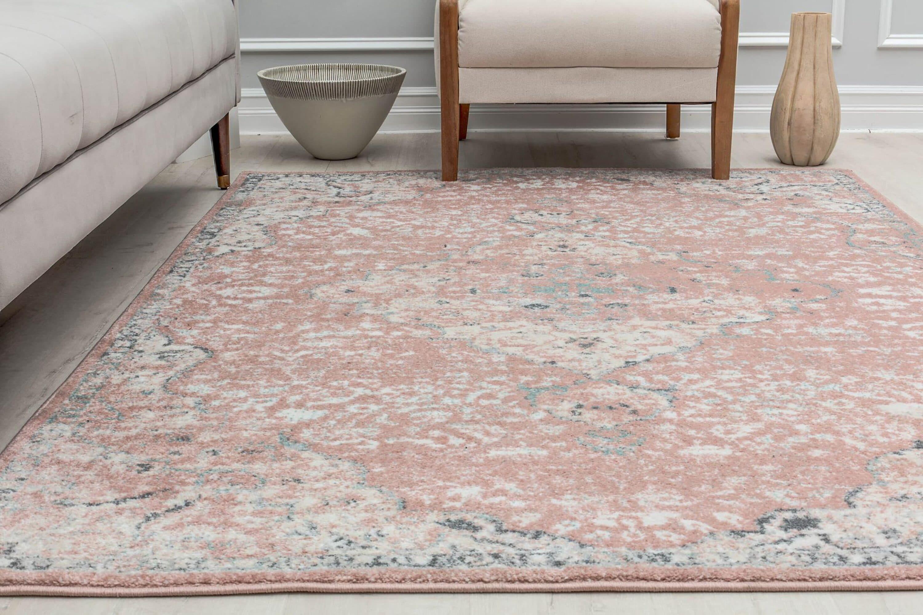 Hailey Pink Amaranth Entryway Rug - Vintage Boho Rug for Hallways, Pink Rug for Bedroom, Stylish Accent Rug, 2'6"x12'