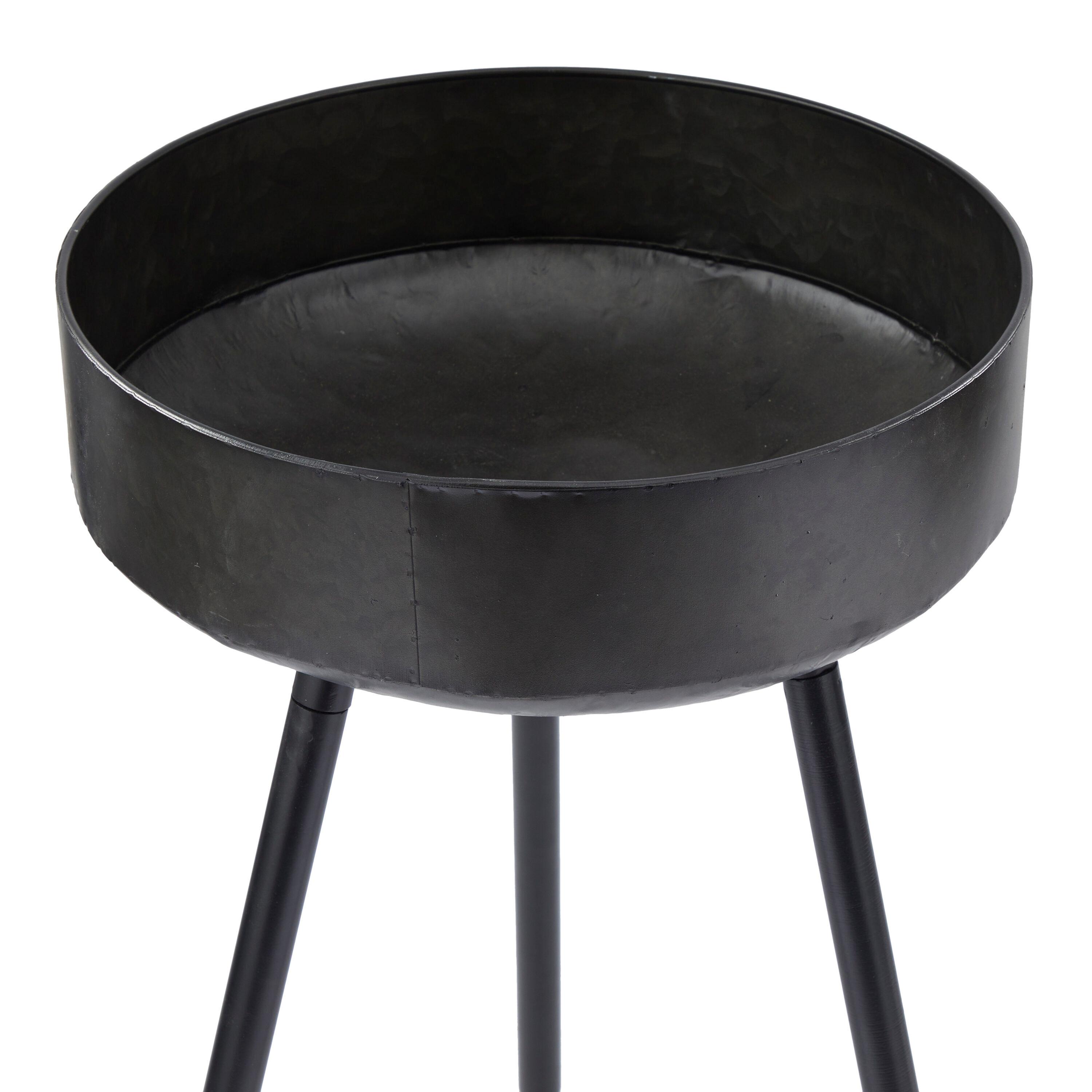 30 in., and 26 in. Large Black Metal Indoor Outdoor Planter (2- Pack)