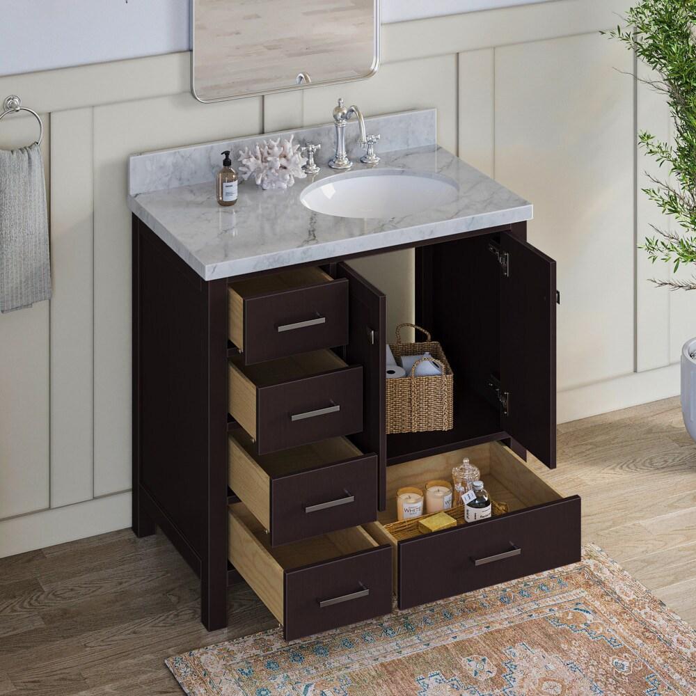 Ariel A037s-R-Bc Cambridge 36" Single Free Standing Wood Vanity Cabinet Only - Brown